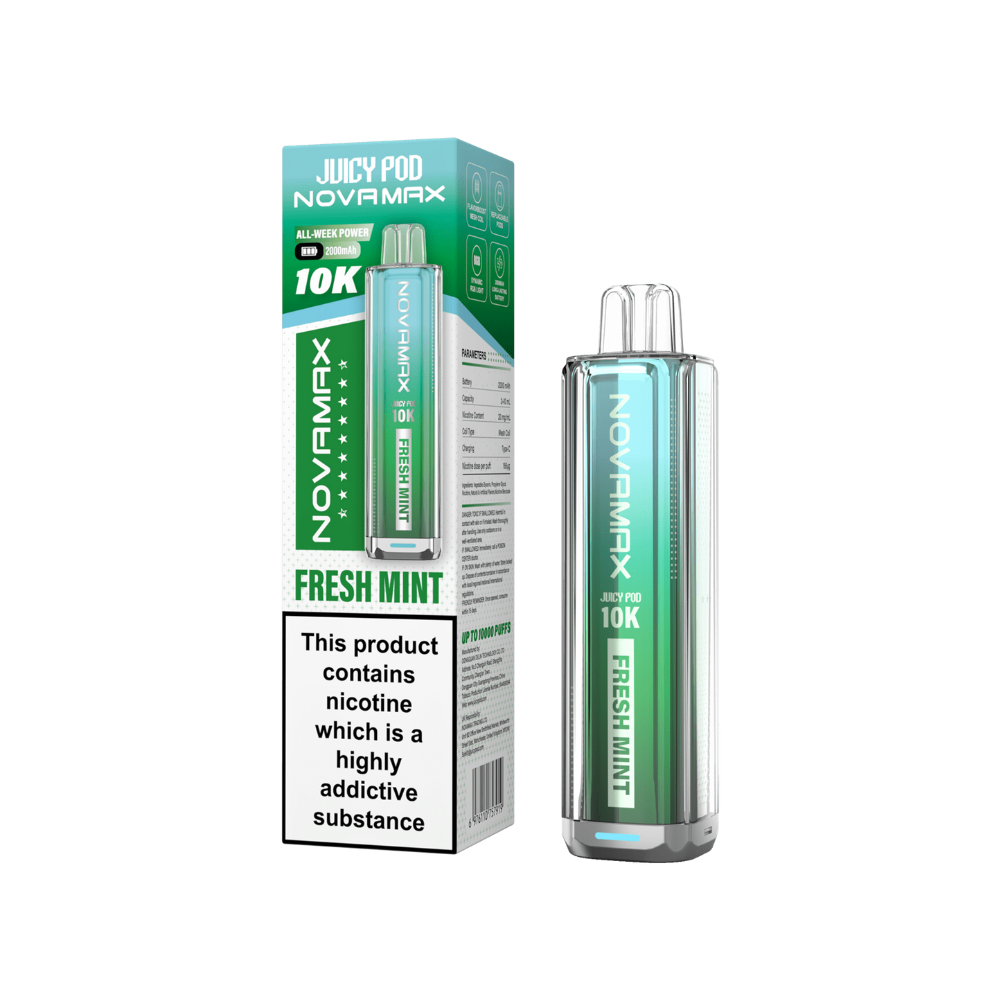 Juicy Pod Nova Max 10K Pre-Filled Pod Kit 2000mAh - 20mg