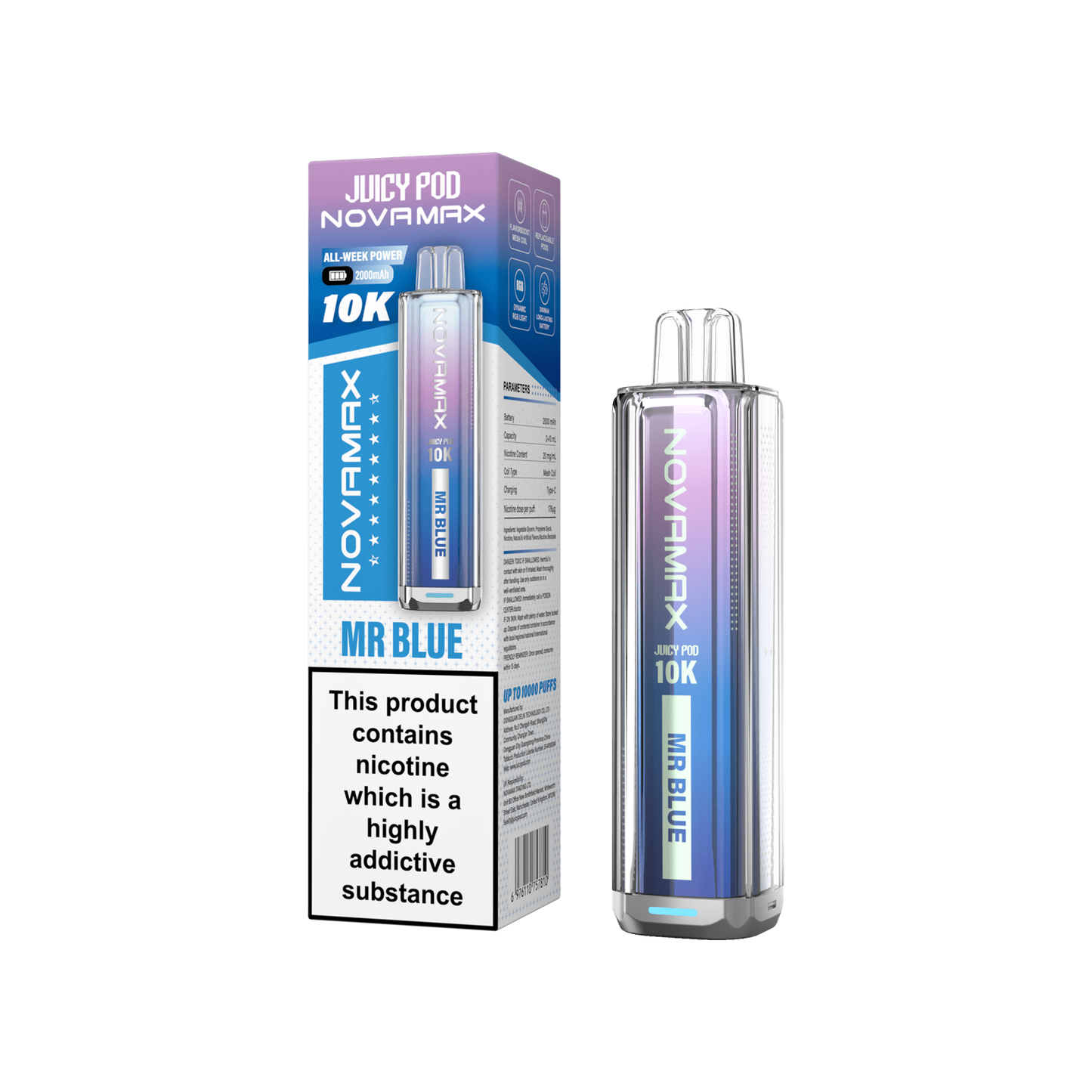 Juicy Pod Nova Max 10K Pre-Filled Pod Kit 2000mAh - 20mg