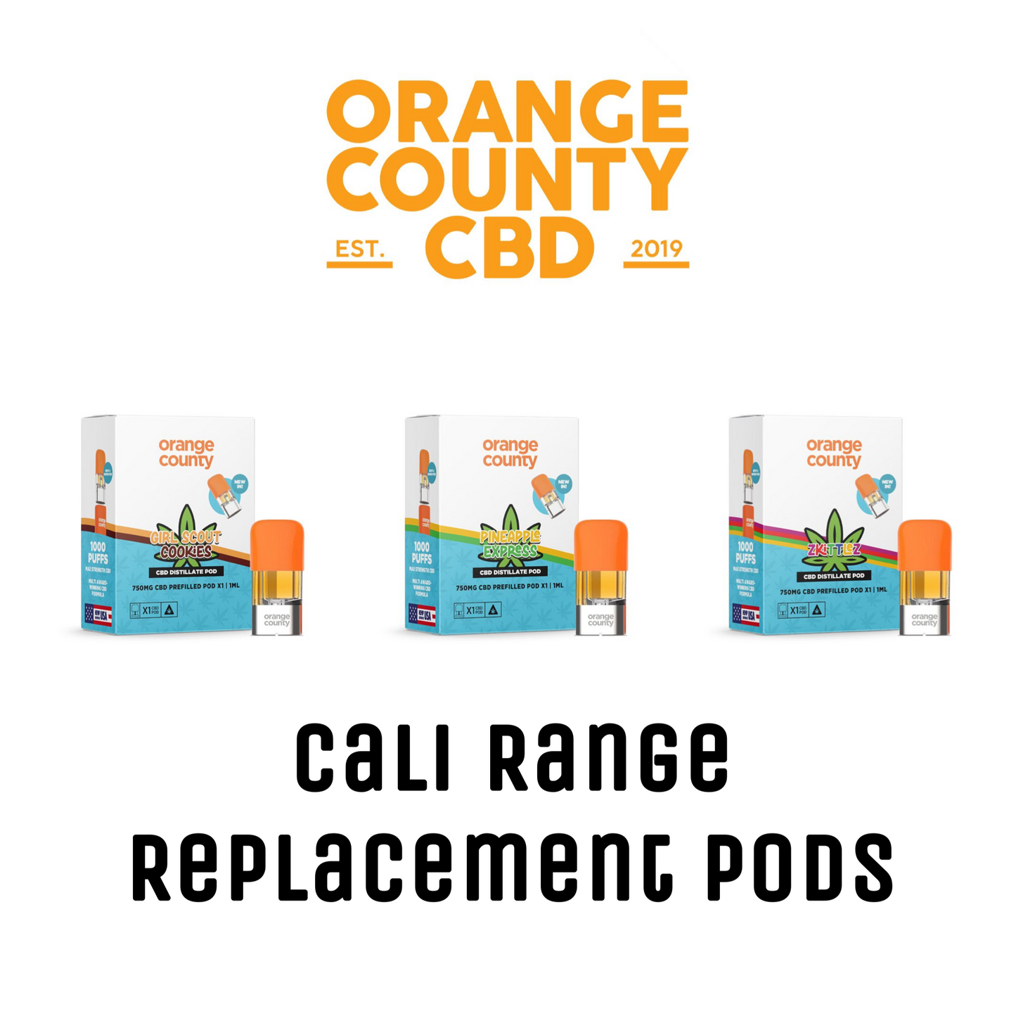 Orange County CBD Cali Range 750mg Pre-Filled Replacement Pods