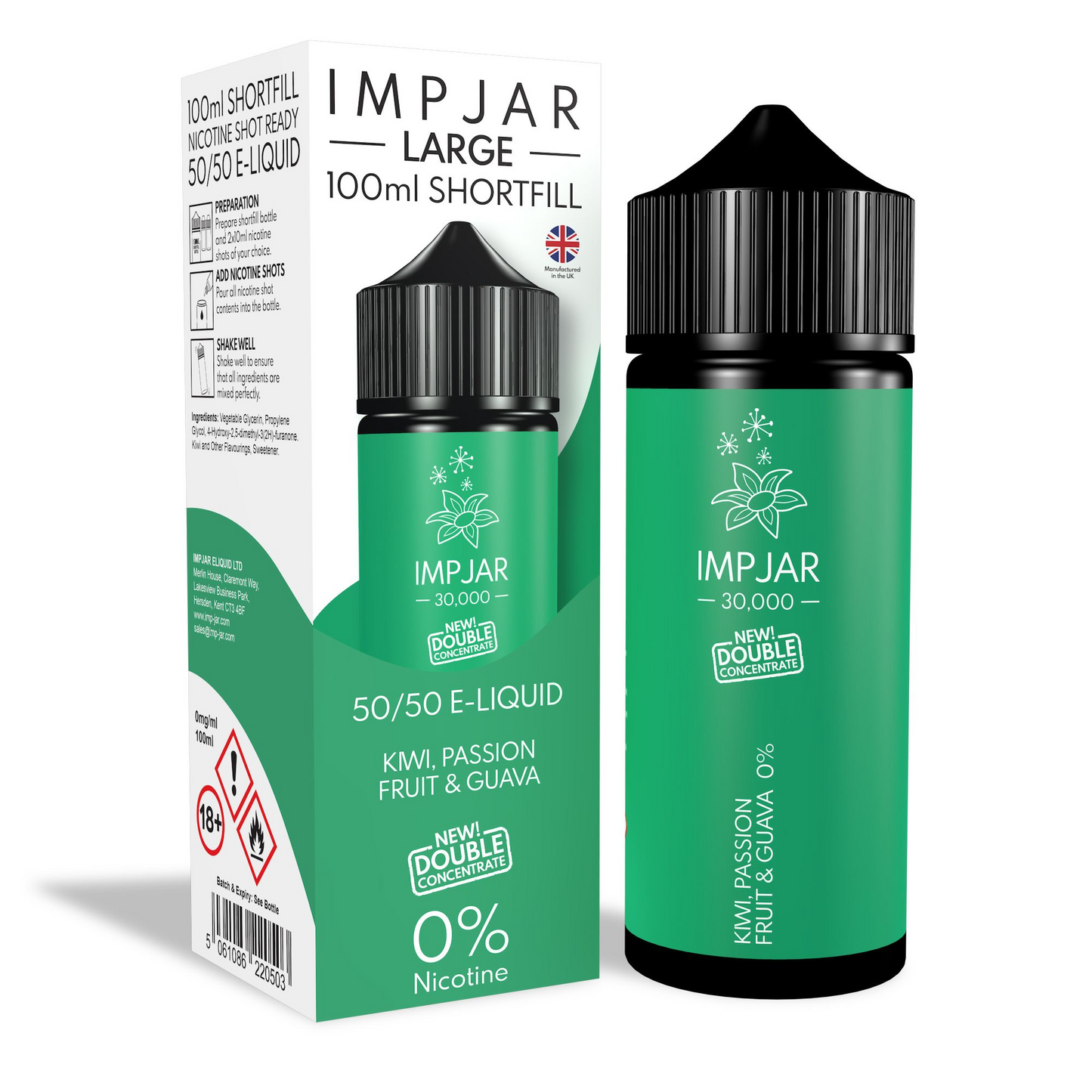 ImpJar 30,000 Double Concentrate 50/50 100ml Shortfill E-Liquid Zero Nicotine 0mg - Various Flavours