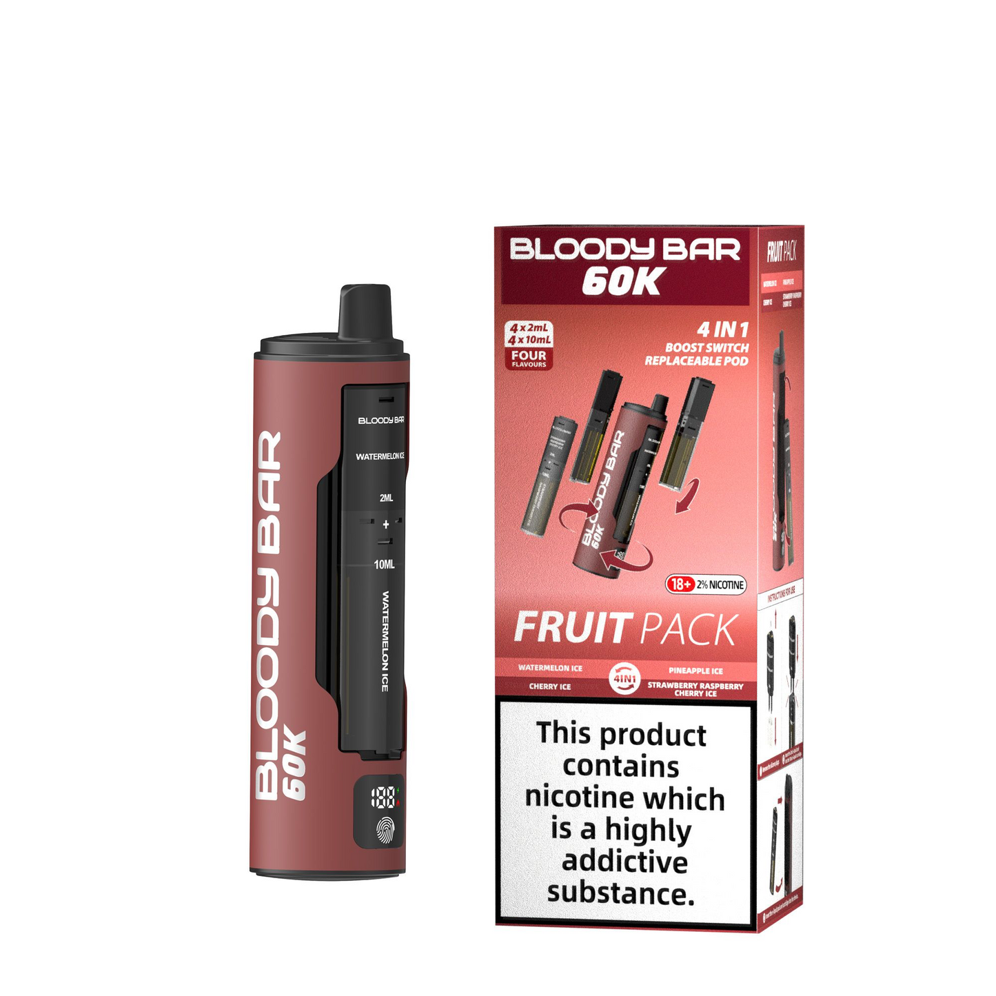 Bloody Bar 60K Pre-Filled Pod Vape Kit 650mAh - 20mg