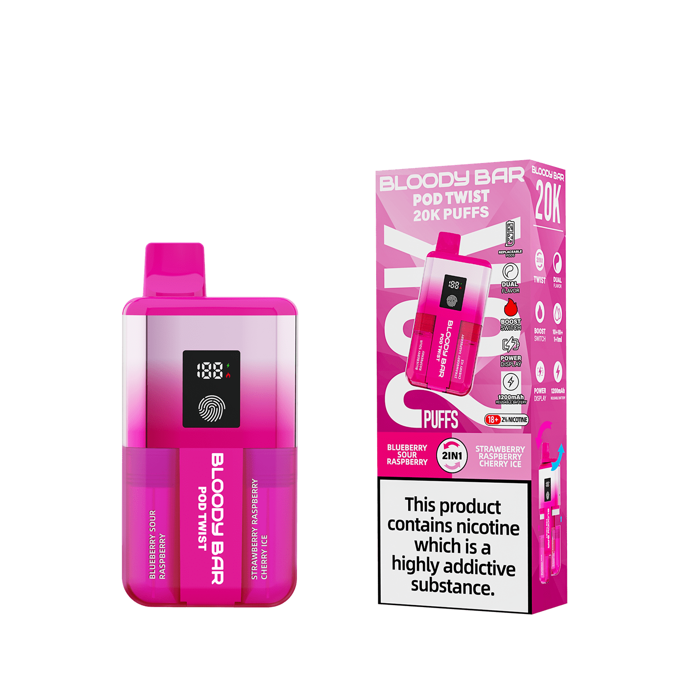 Bloody Mary TBO Bloody Bar POD TWIST 20K Pre-Filled Pod Kit - 20mg