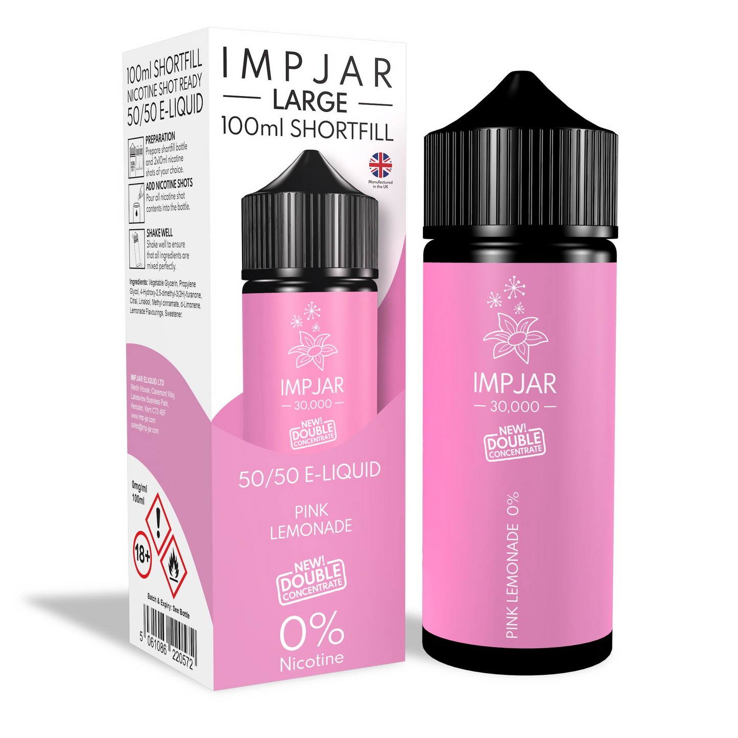 ImpJar 30,000 Double Concentrate 50/50 100ml Shortfill E-Liquid Zero Nicotine 0mg - Various Flavours