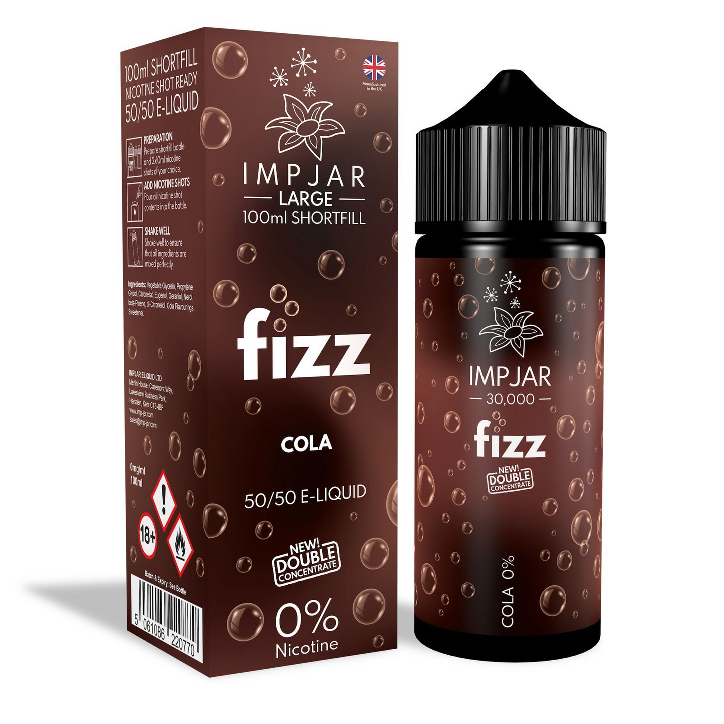 ImpJar 30,000 Double Concentrate 50/50 100ml Shortfill E-Liquid Zero Nicotine 0mg - Various Flavours
