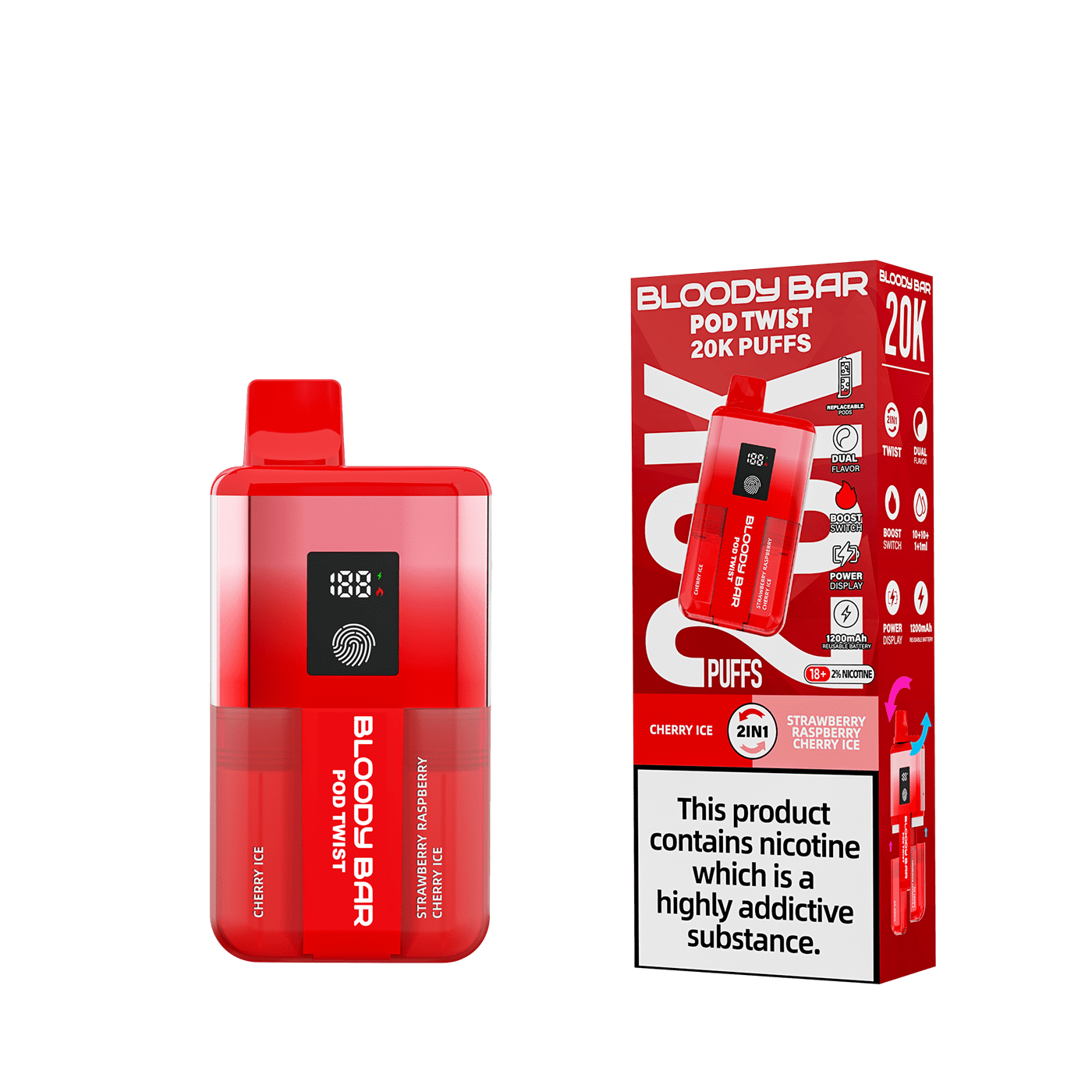 Bloody Mary TBO Bloody Bar POD TWIST 20K Pre-Filled Pod Kit - 20mg