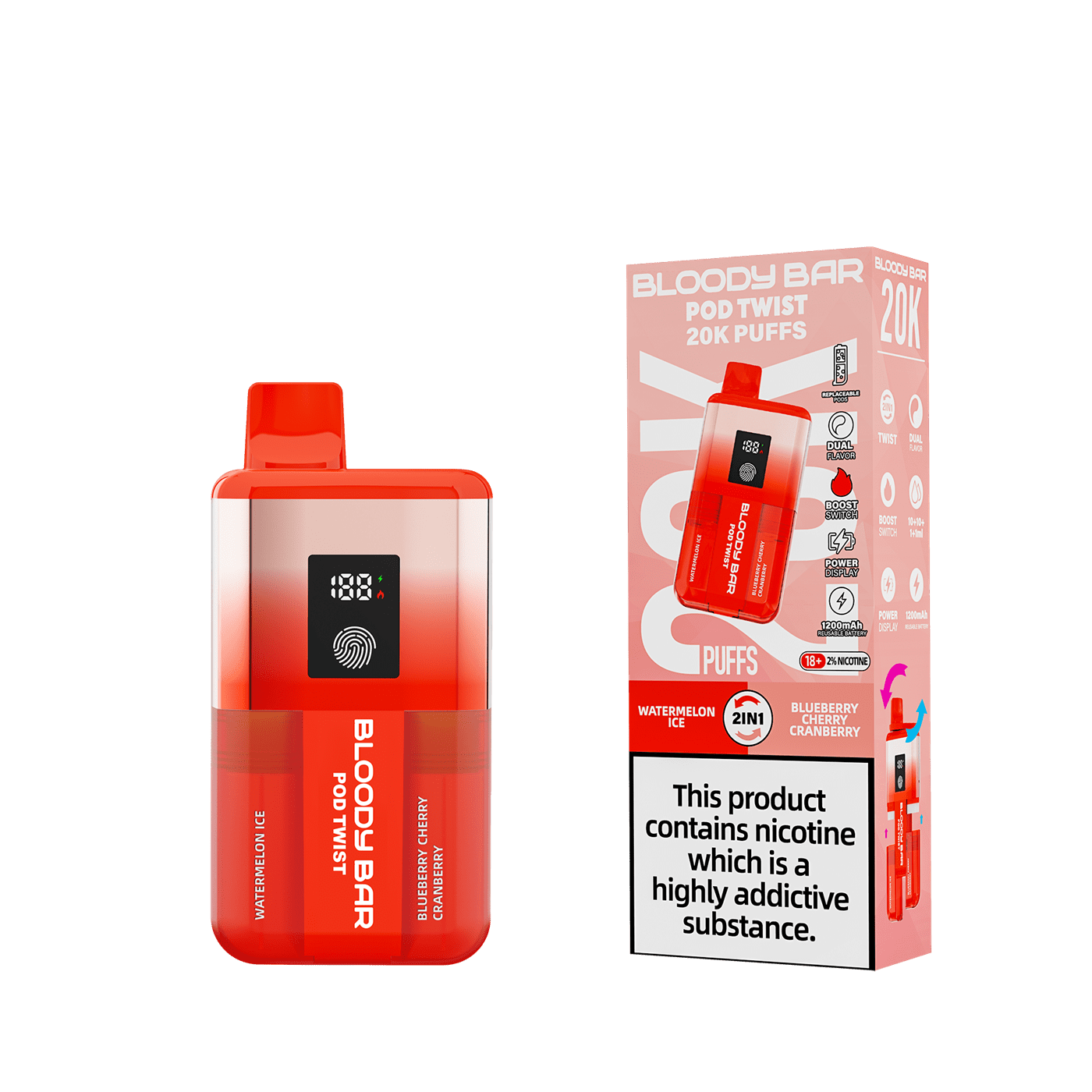 Bloody Mary TBO Bloody Bar POD TWIST 20K Pre-Filled Pod Kit - 20mg
