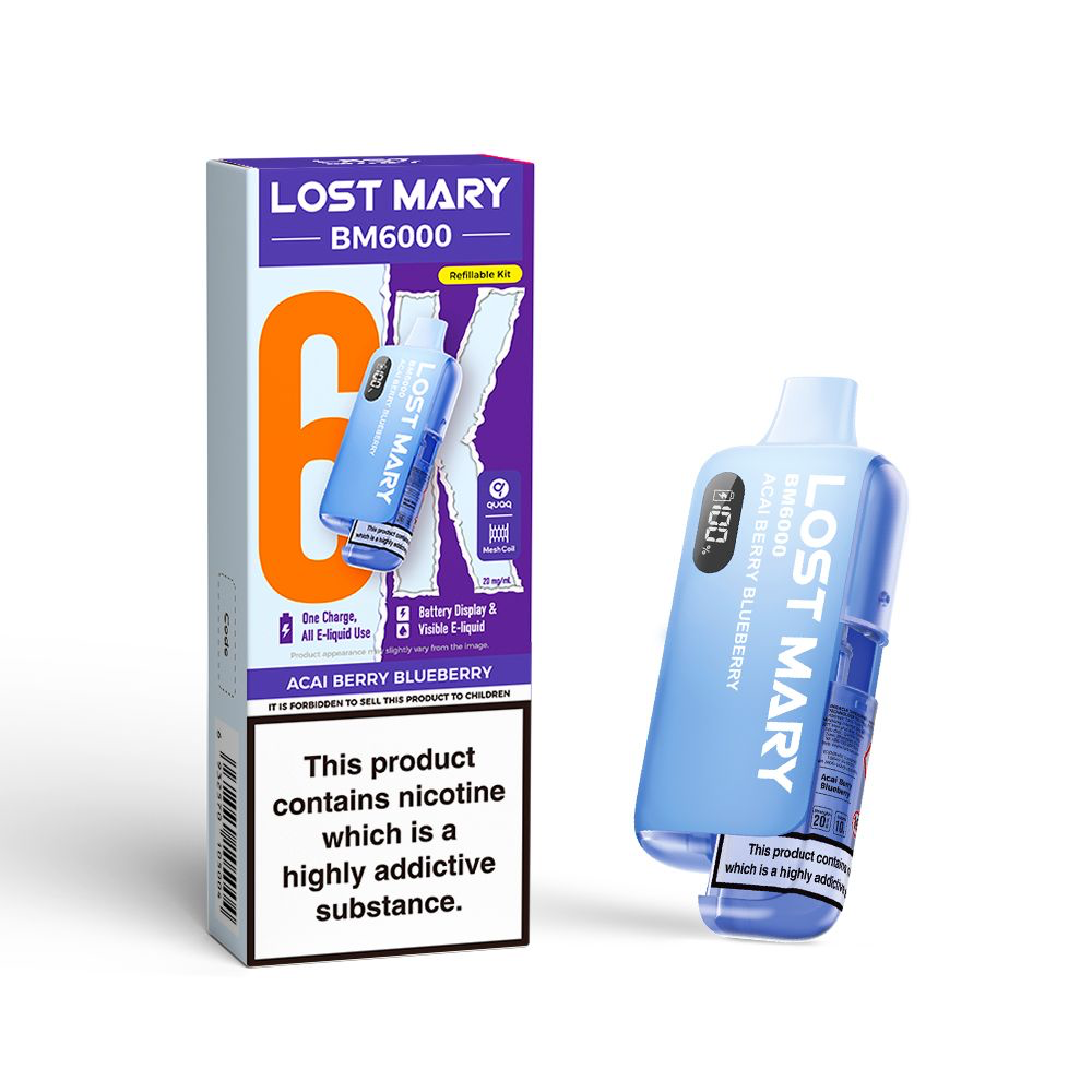 Lost Mary BM6000 Refill Edition Pre-Filled Pod Vape Kit 1000mAh - 20mg