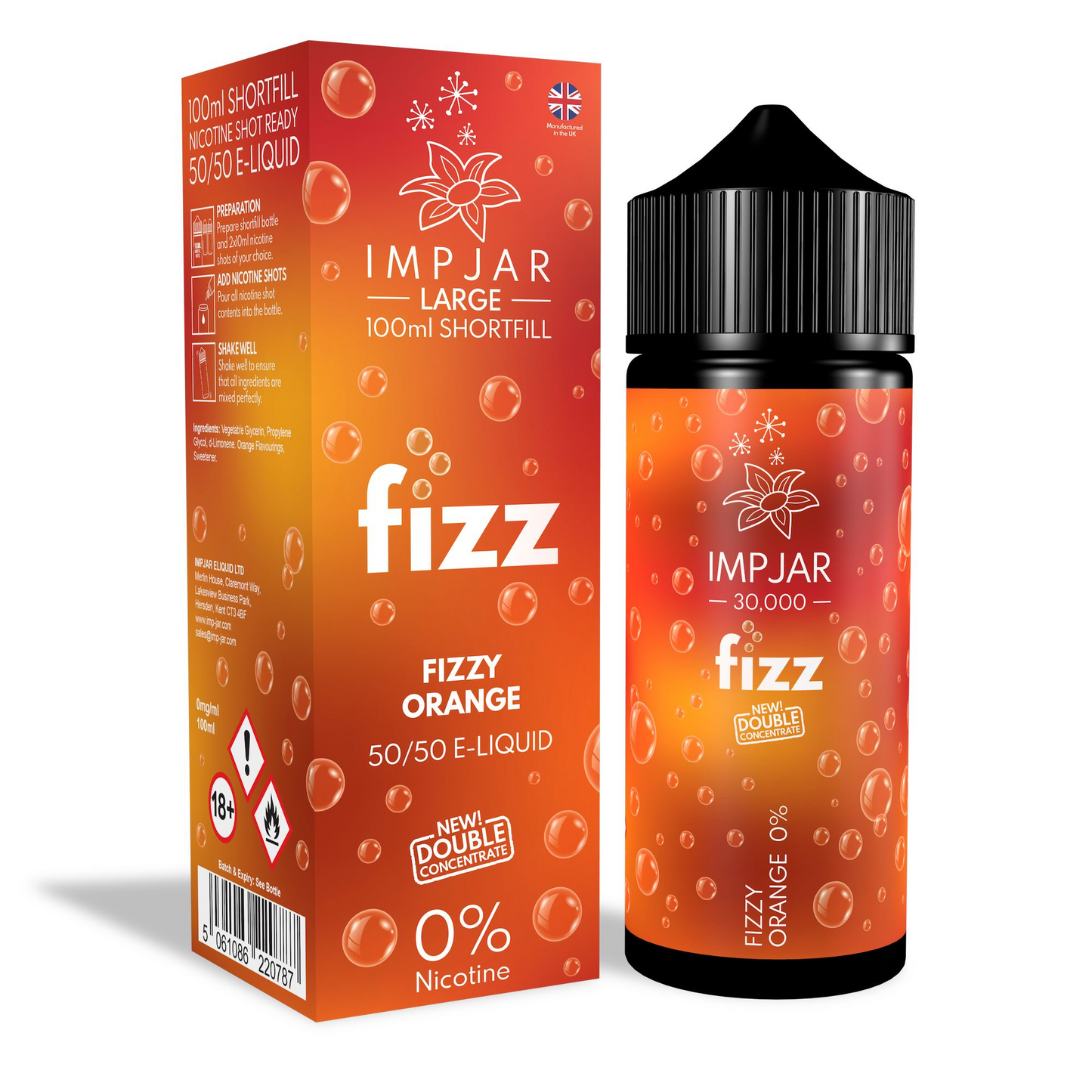 ImpJar 30,000 Double Concentrate 50/50 100ml Shortfill E-Liquid Zero Nicotine 0mg - Various Flavours