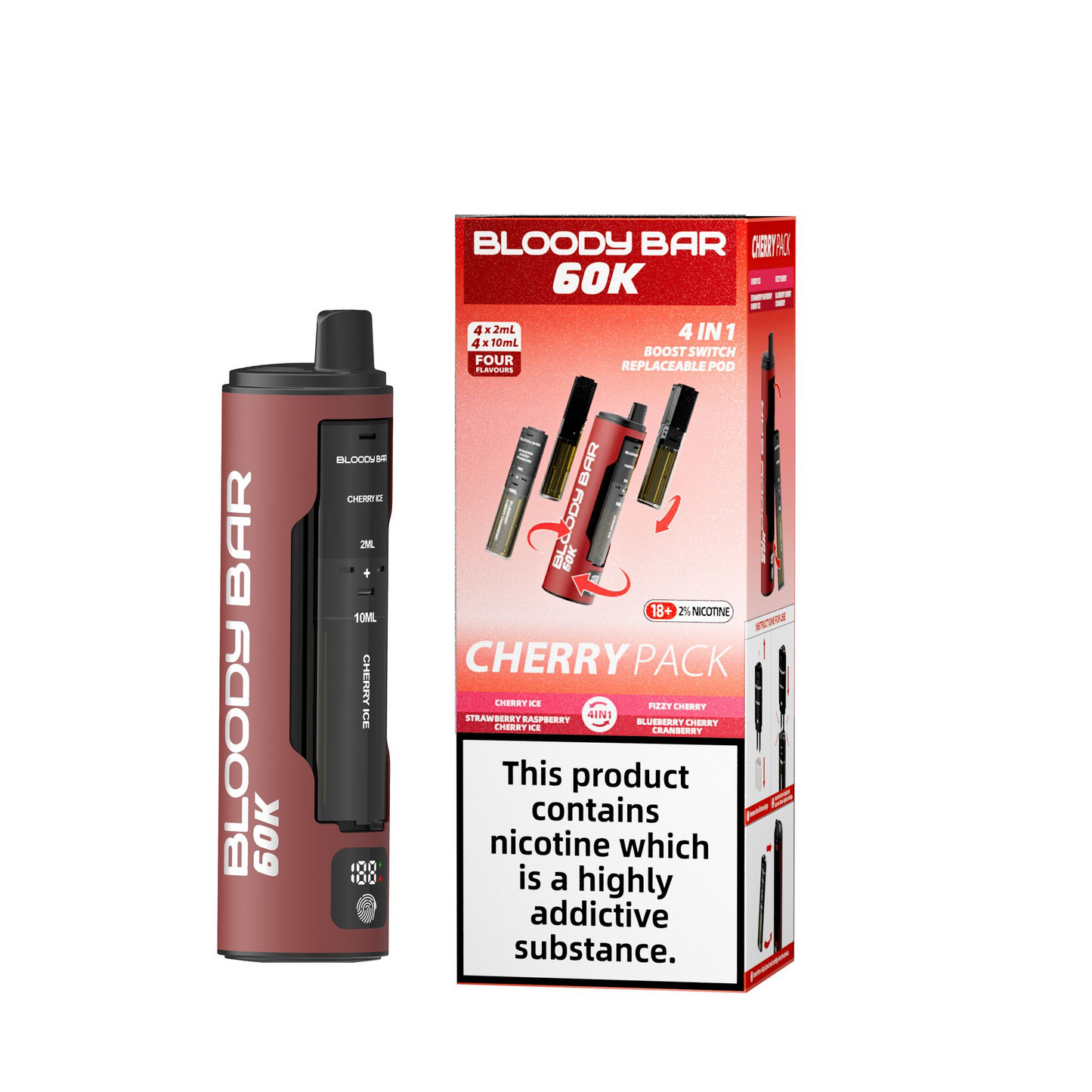 Bloody Bar 60K Pre-Filled Pod Vape Kit 650mAh - 20mg
