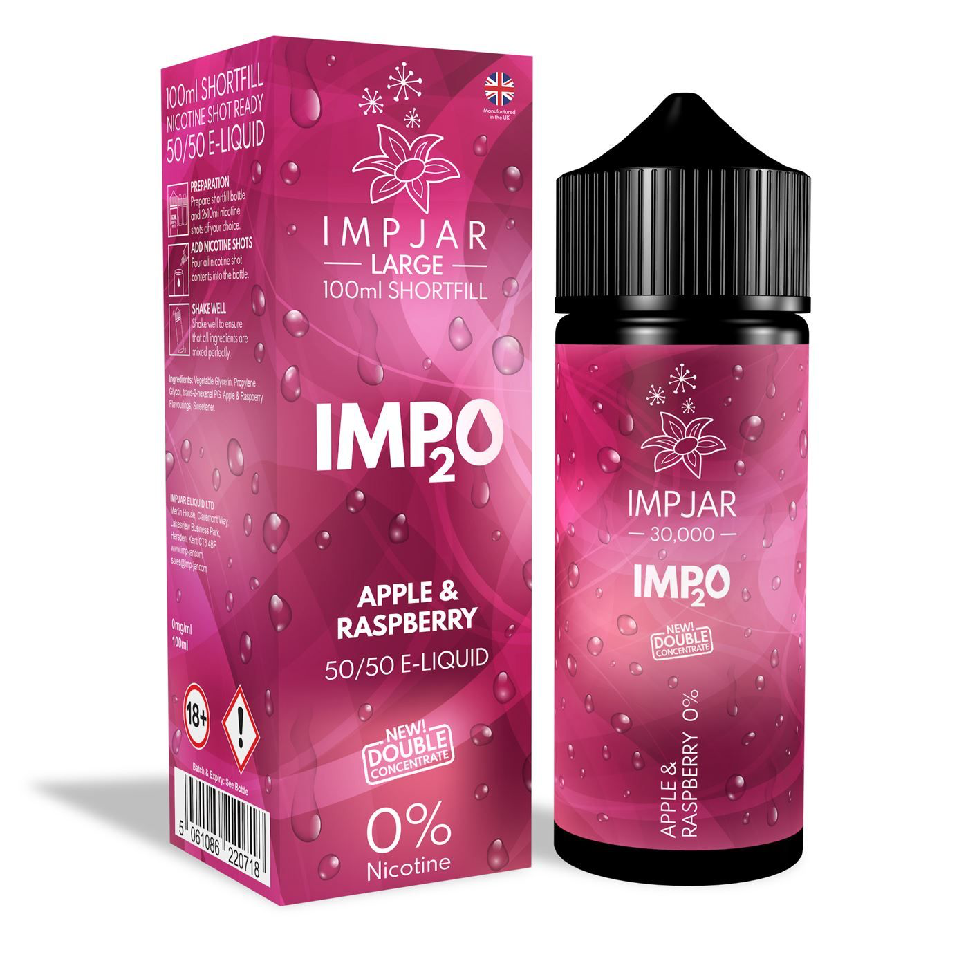 ImpJar 30,000 Double Concentrate 50/50 100ml Shortfill E-Liquid Zero Nicotine 0mg - Various Flavours