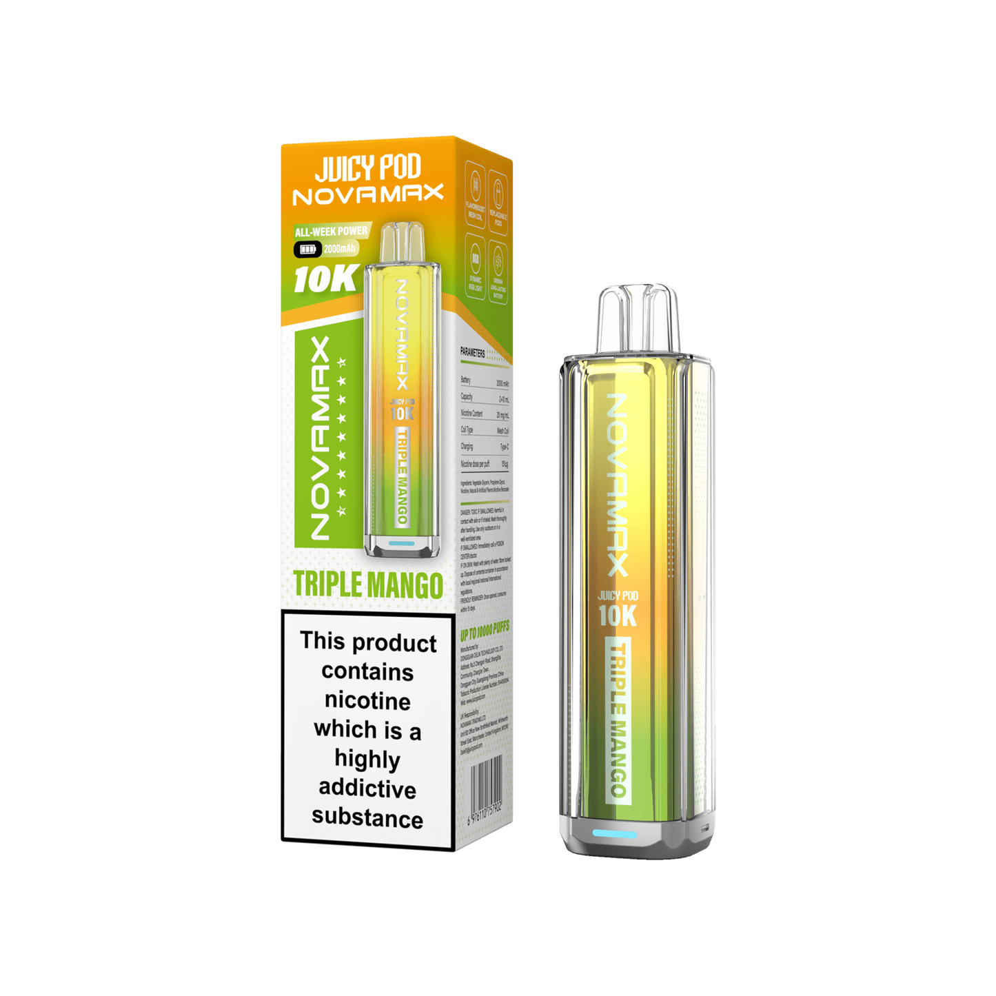 Juicy Pod Nova Max 10K Pre-Filled Pod Kit 2000mAh - 20mg