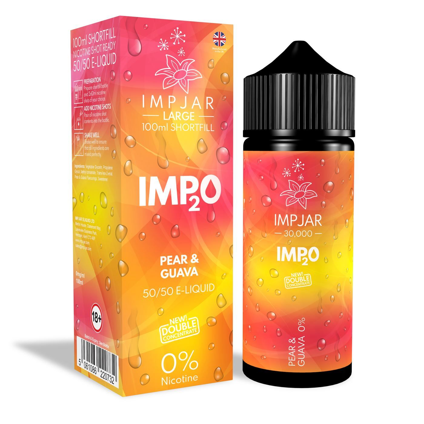 ImpJar 30,000 Double Concentrate 50/50 100ml Shortfill E-Liquid Zero Nicotine 0mg - Various Flavours
