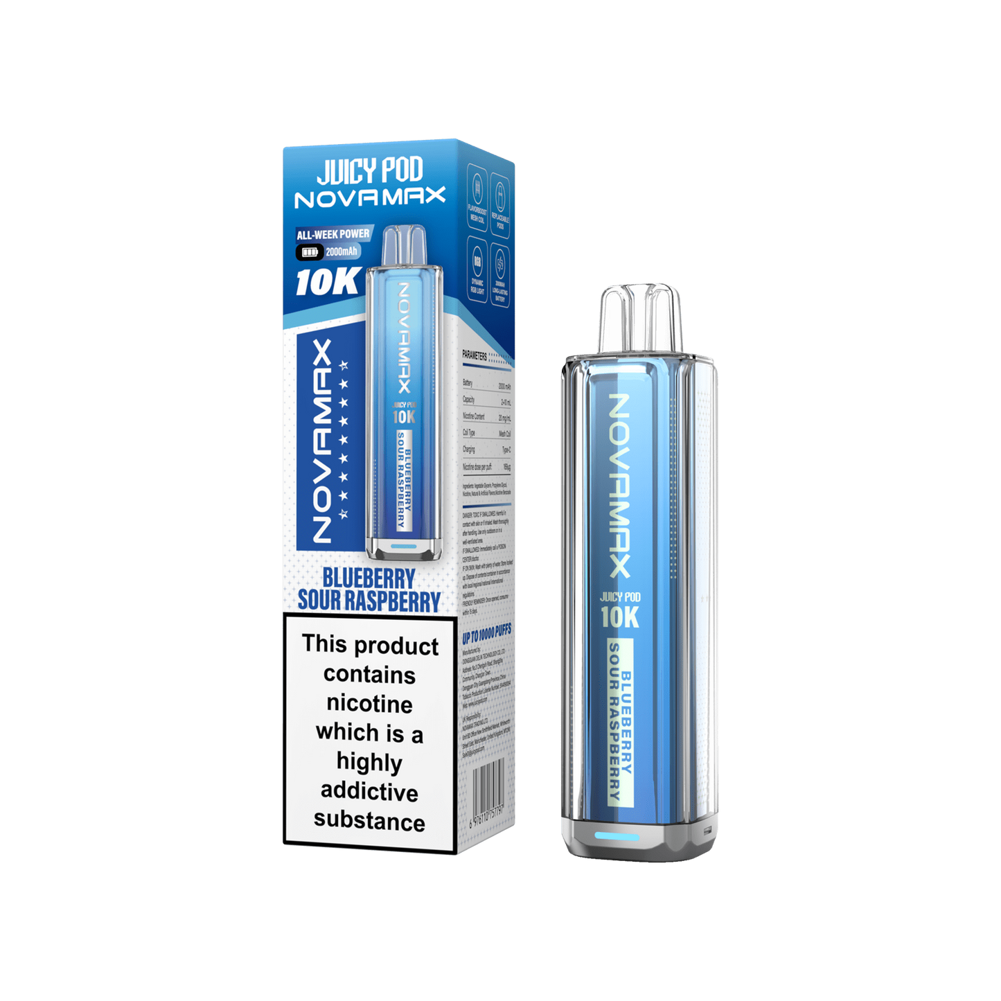 Juicy Pod Nova Max 10K Pre-Filled Pod Kit 2000mAh - 20mg