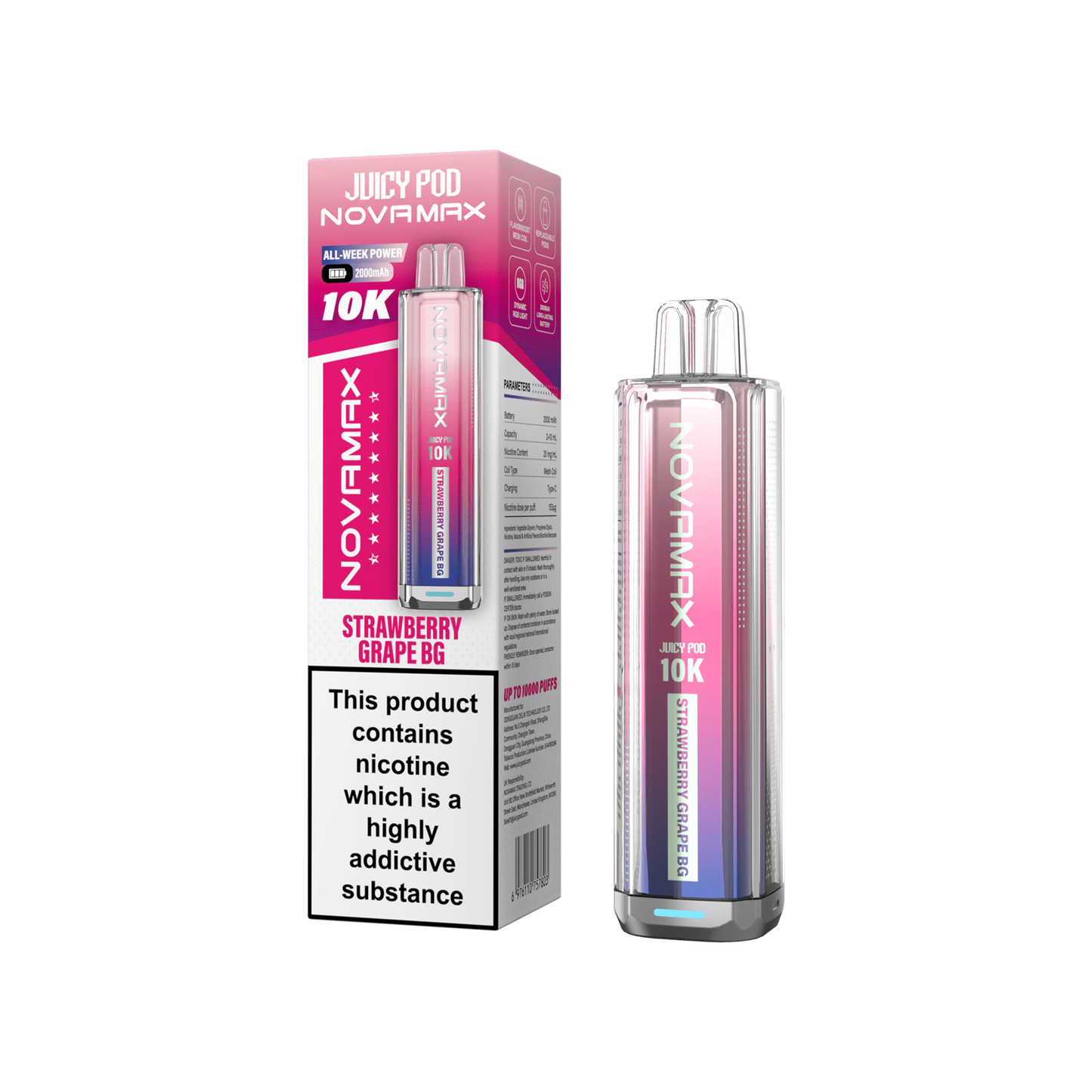 Juicy Pod Nova Max 10K Pre-Filled Pod Kit 2000mAh - 20mg