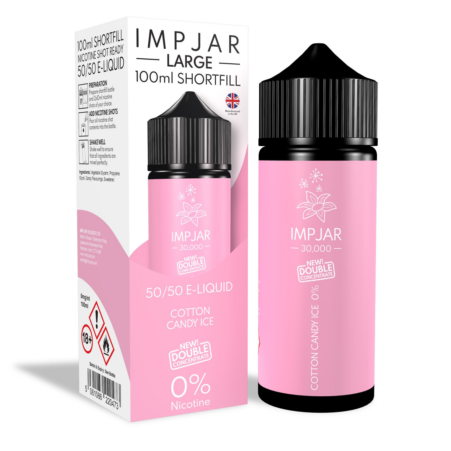 ImpJar 30,000 Double Concentrate 50/50 100ml Shortfill E-Liquid Zero Nicotine 0mg - Various Flavours