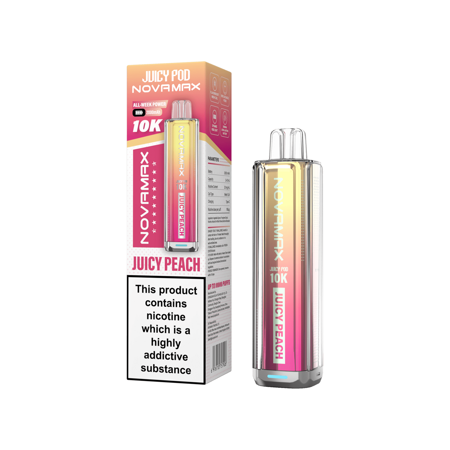 Juicy Pod Nova Max 10K Pre-Filled Pod Kit 2000mAh - 20mg