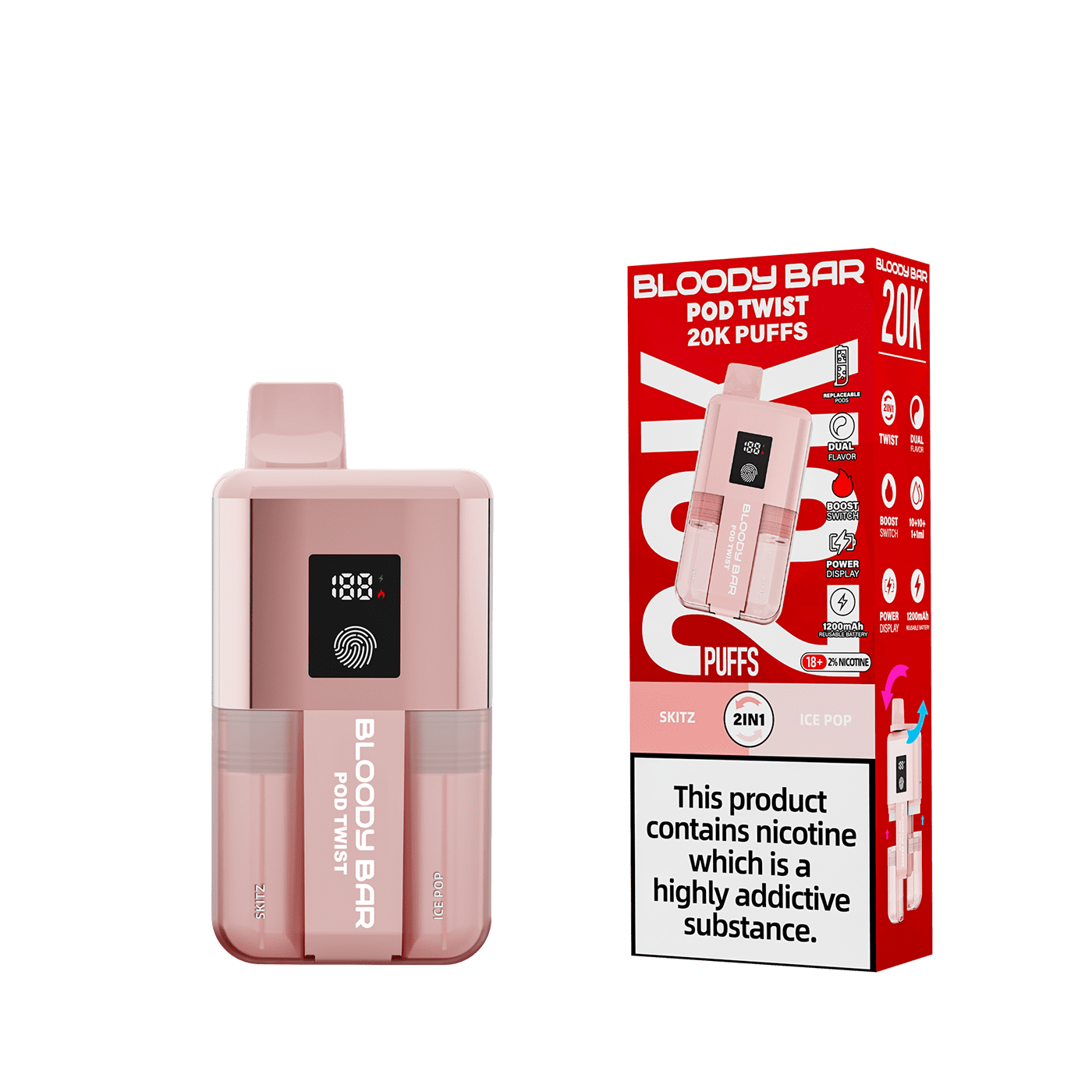 Bloody Mary TBO Bloody Bar POD TWIST 20K Pre-Filled Pod Kit - 20mg