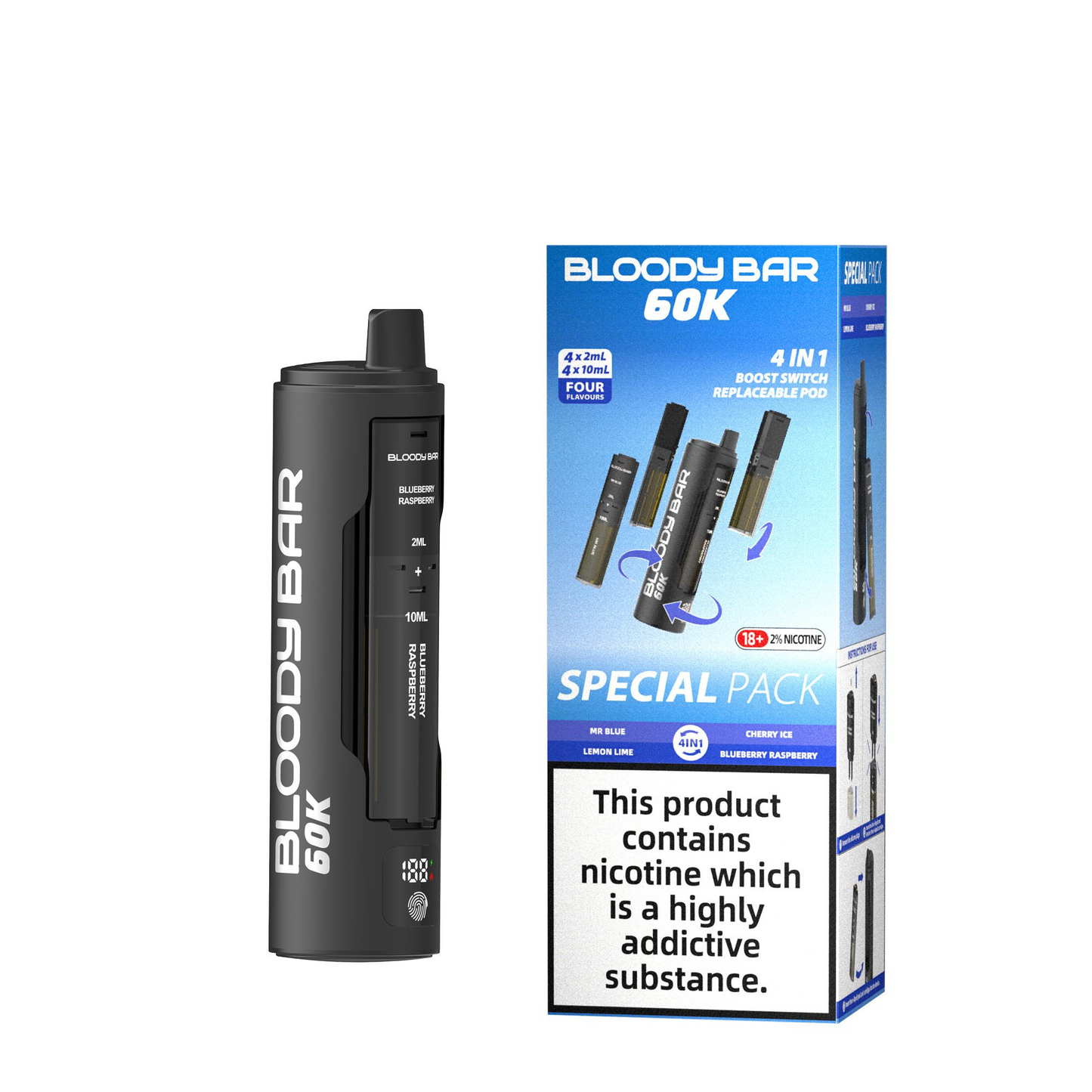 Bloody Bar 60K Pre-Filled Pod Vape Kit 650mAh - 20mg