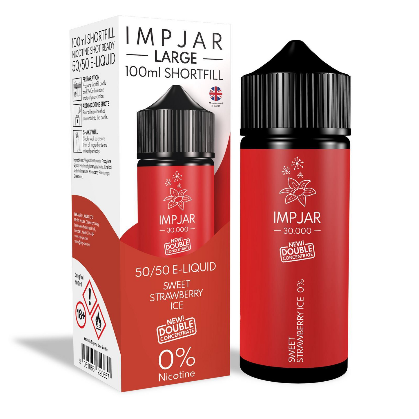 ImpJar 30,000 Double Concentrate 50/50 100ml Shortfill E-Liquid Zero Nicotine 0mg - Various Flavours