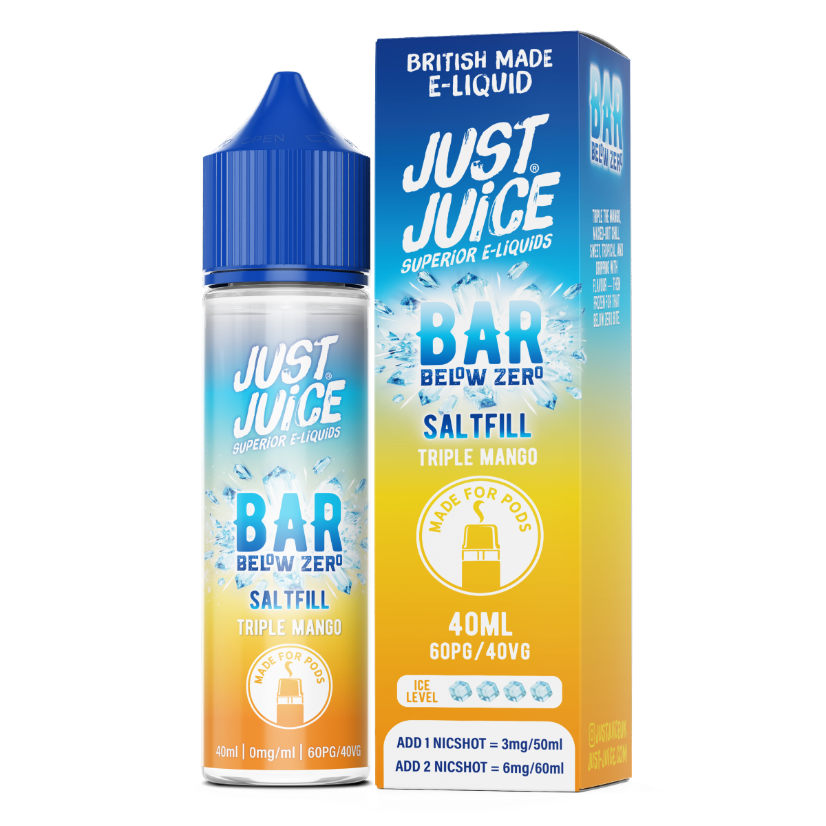 Just Juice Bar Below Zero 40ml 60/40 PG/VG Saltfill/Shortfill - 0mg