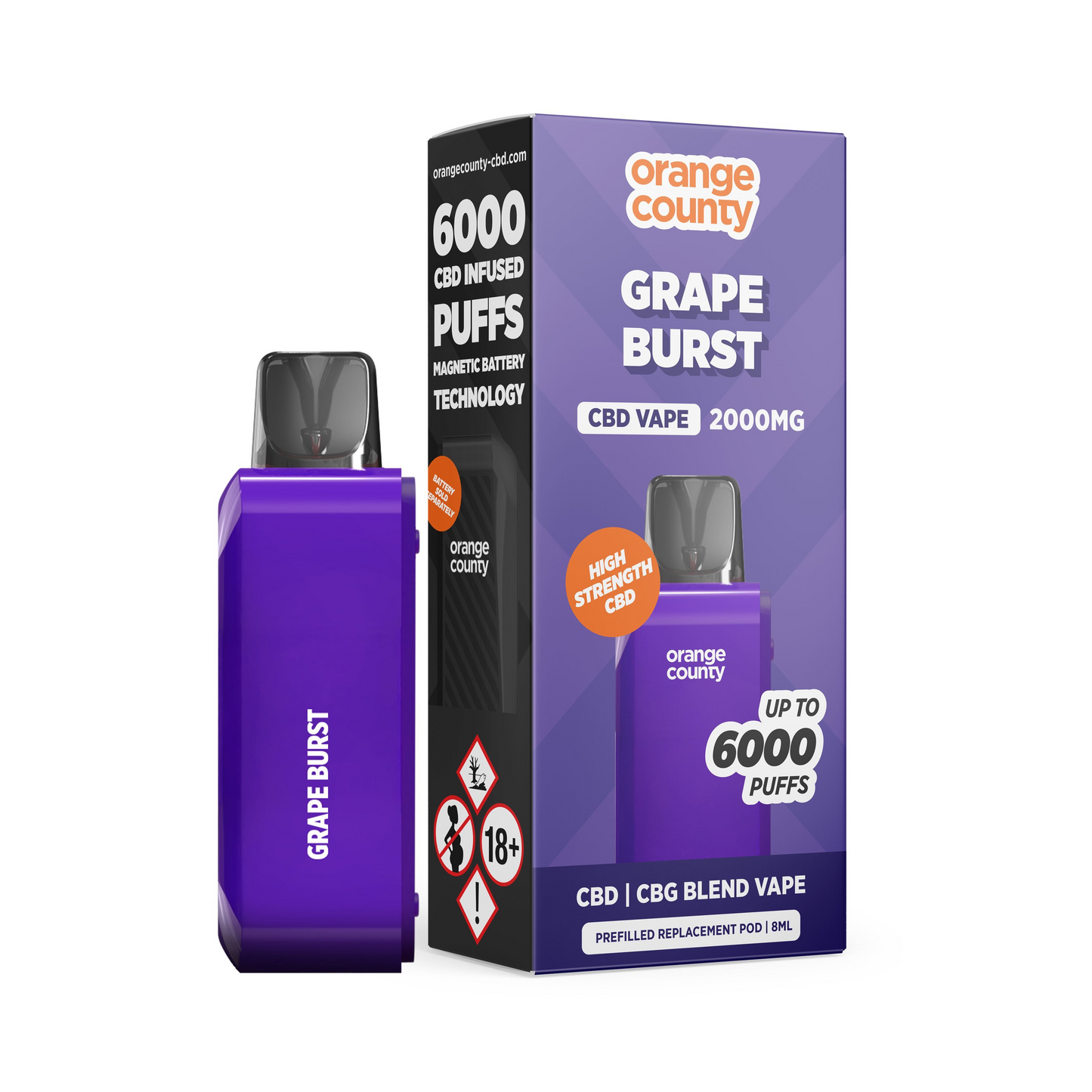 Orange County CBD Pre-Filled Replacement Pods - 2000mg