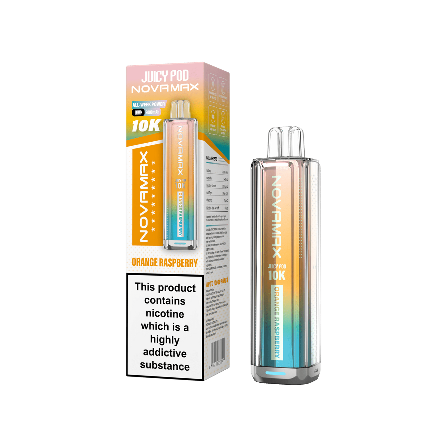 Juicy Pod Nova Max 10K Pre-Filled Pod Kit 2000mAh - 20mg