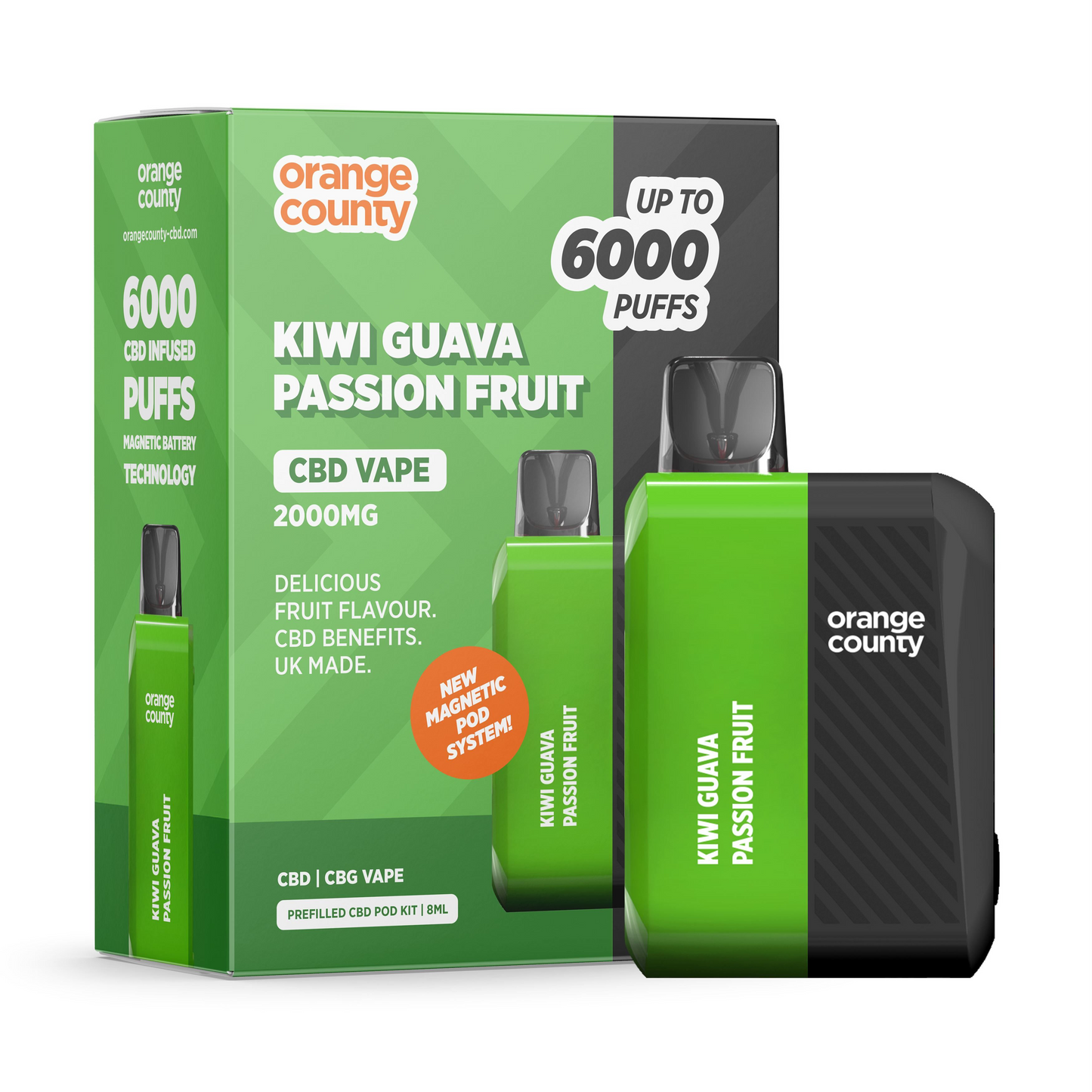 Orange County CBD Pre-Filled Pod Vape Kit - 2000mg