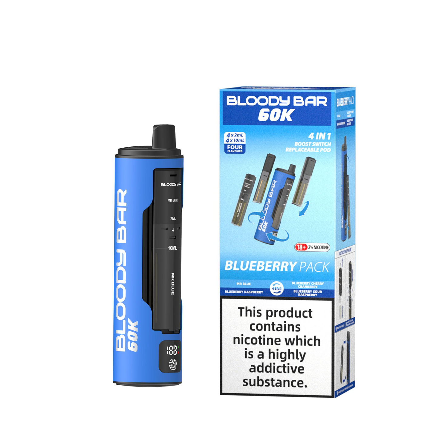Bloody Bar 60K Pre-Filled Pod Vape Kit 650mAh - 20mg