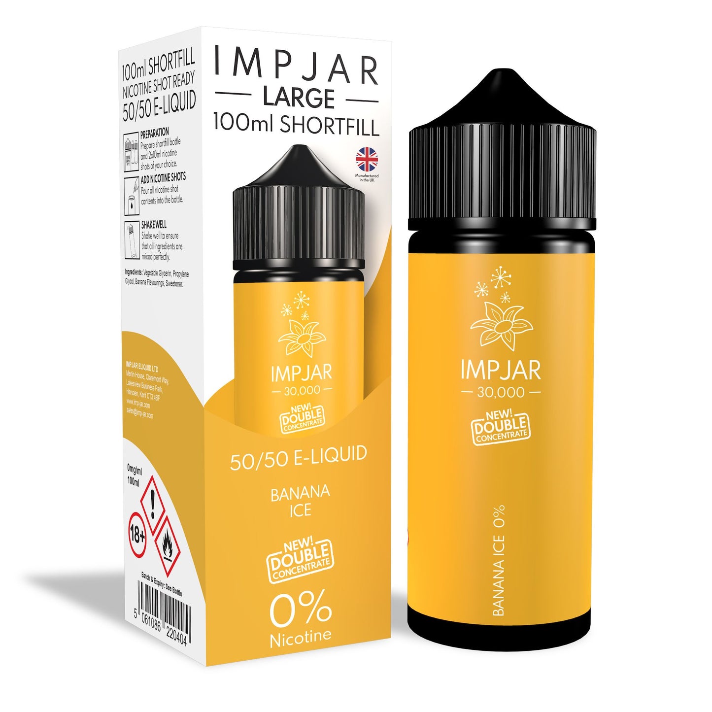 ImpJar 30,000 Double Concentrate 50/50 100ml Shortfill E-Liquid Zero Nicotine 0mg - Various Flavours