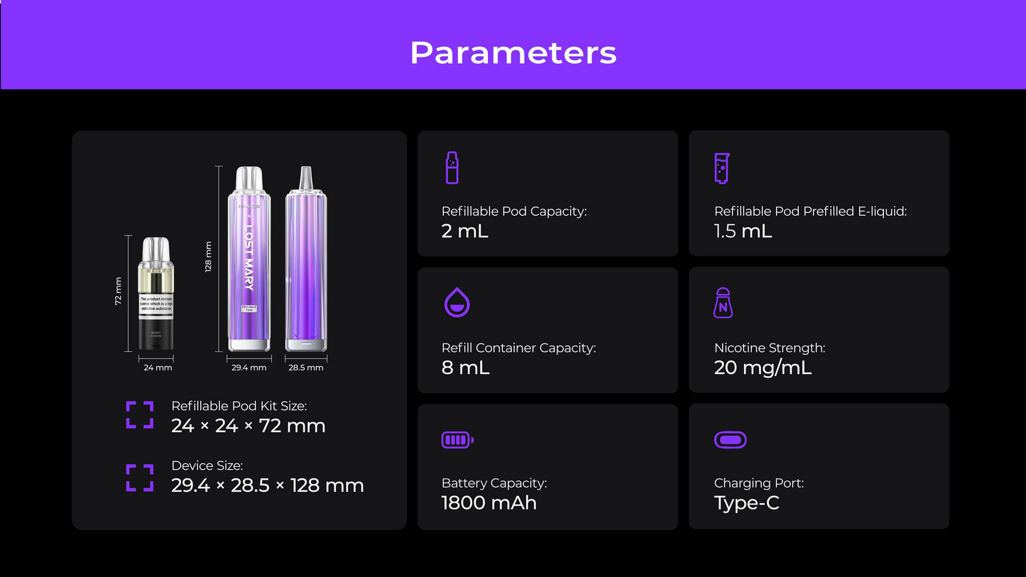 HAWCOS x Lost Mary PRO MAX 7000 Pre-Filled Pod Vape Kit 1800mAh - 20mg