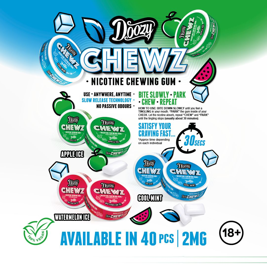 Doozy Chewz 2mg Nicotine Chewing Gum - 40pcs Per Pack
