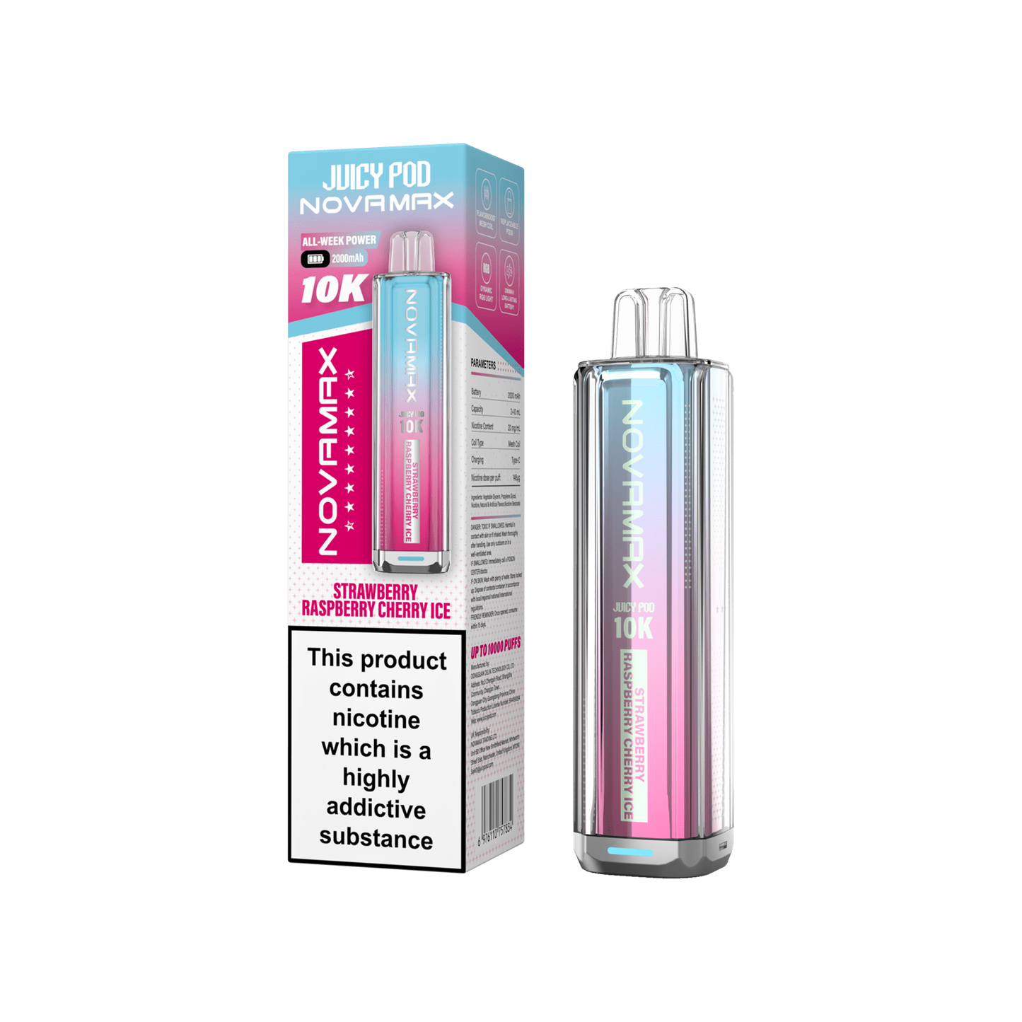 Juicy Pod Nova Max 10K Pre-Filled Pod Kit 2000mAh - 20mg