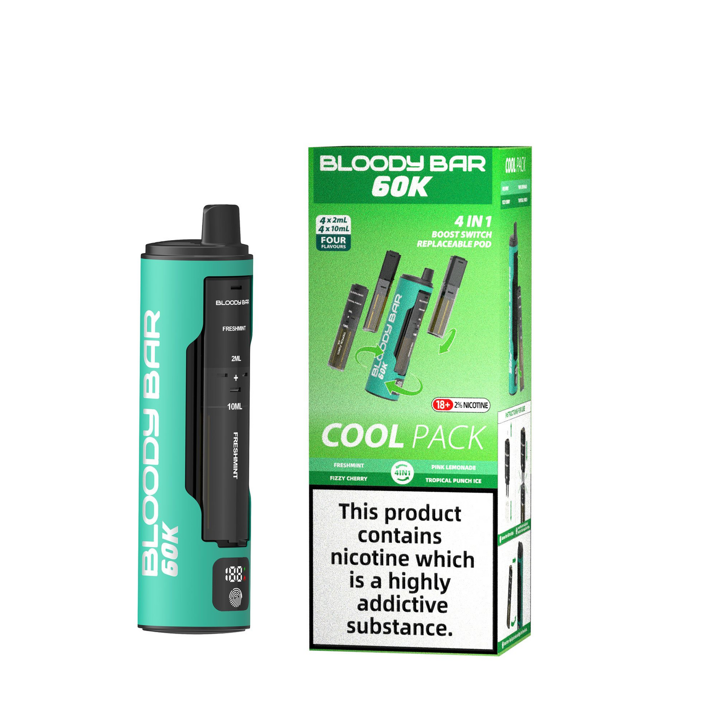 Bloody Bar 60K Pre-Filled Pod Vape Kit 650mAh - 20mg