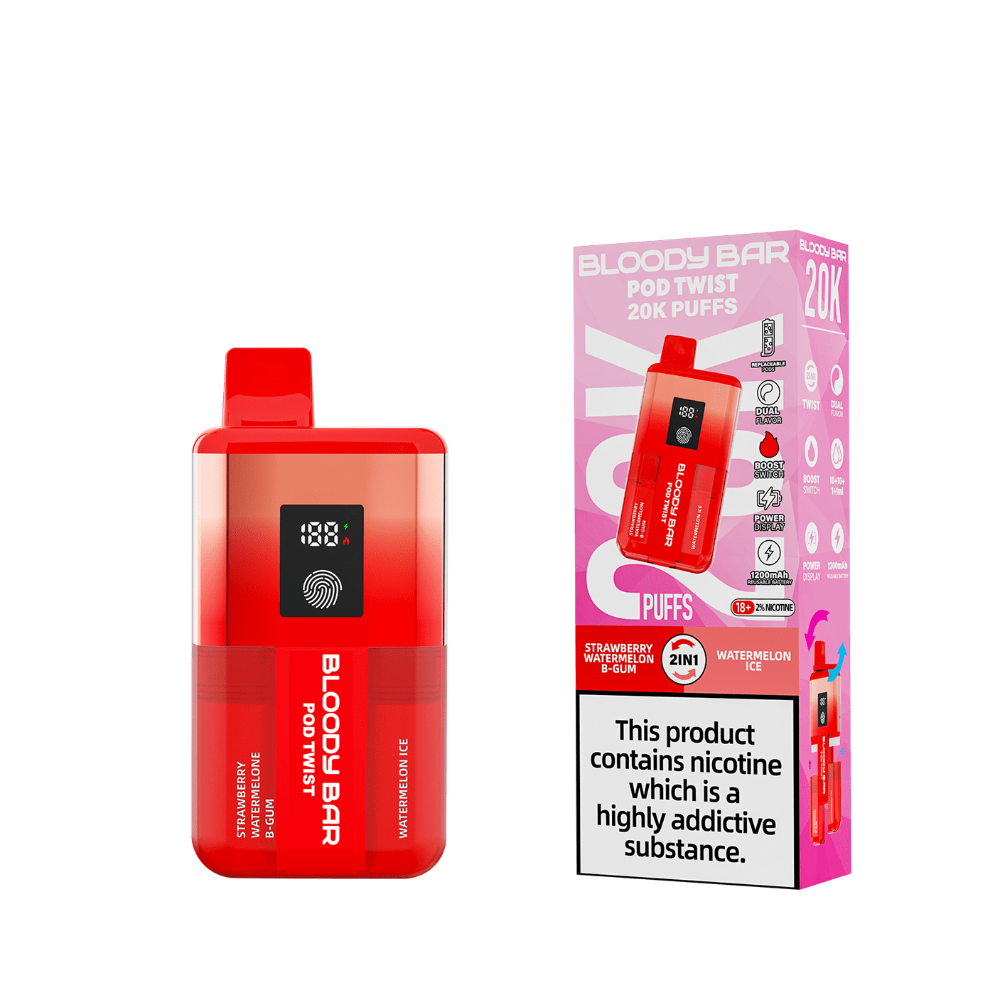 Bloody Mary TBO Bloody Bar POD TWIST 20K Pre-Filled Pod Kit - 20mg