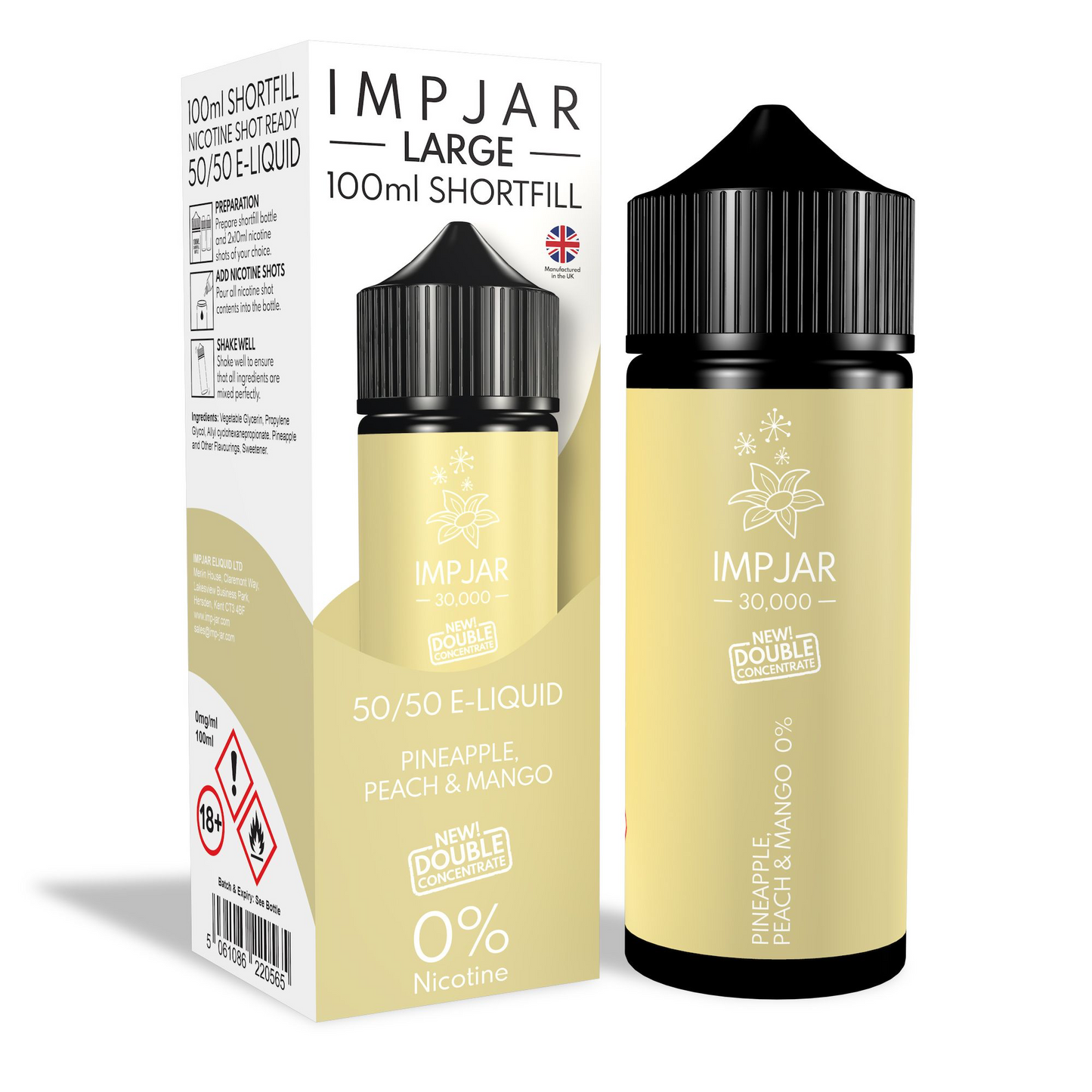 ImpJar 30,000 Double Concentrate 50/50 100ml Shortfill E-Liquid Zero Nicotine 0mg - Various Flavours