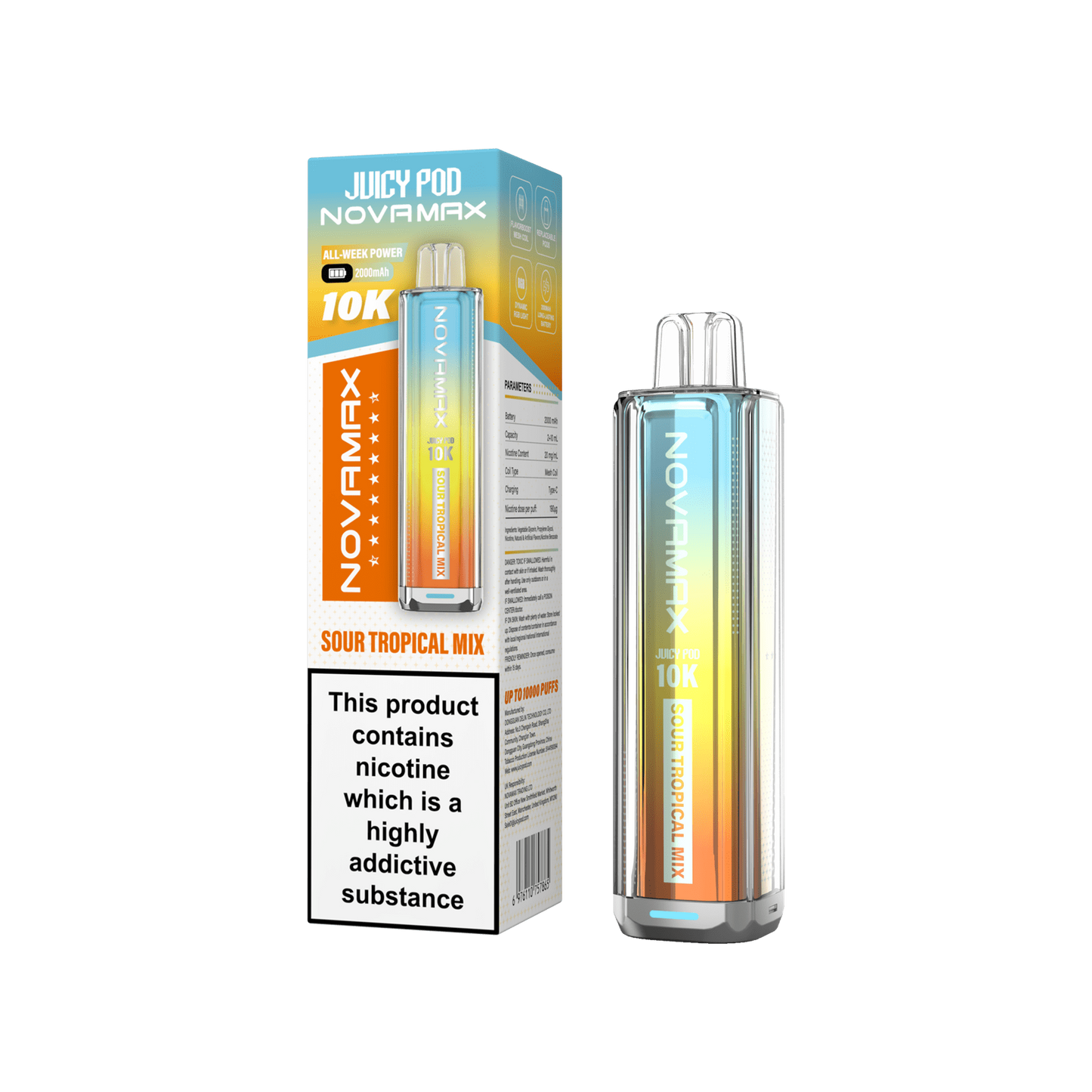 Juicy Pod Nova Max 10K Pre-Filled Pod Kit 2000mAh - 20mg