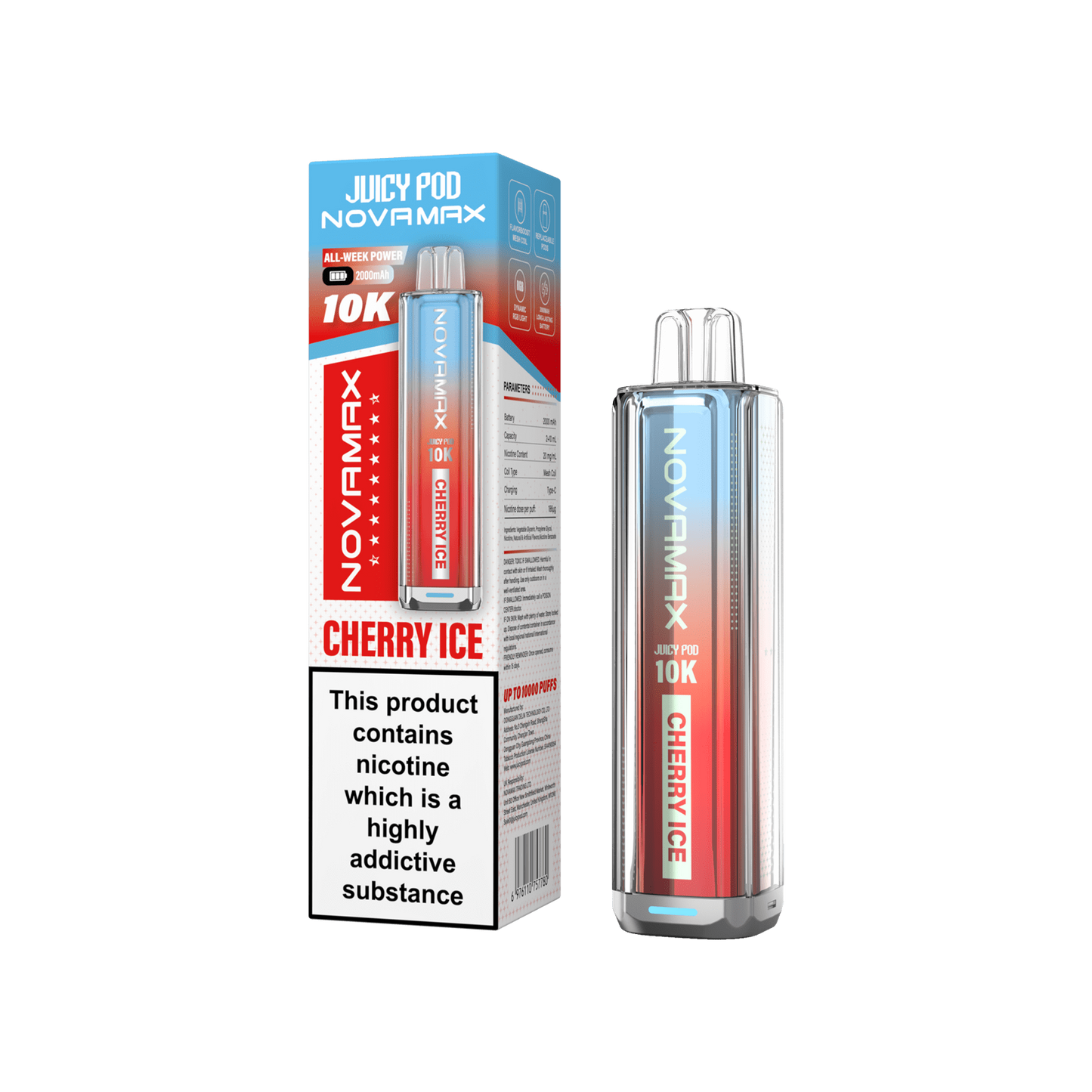 Juicy Pod Nova Max 10K Pre-Filled Pod Kit 2000mAh - 20mg