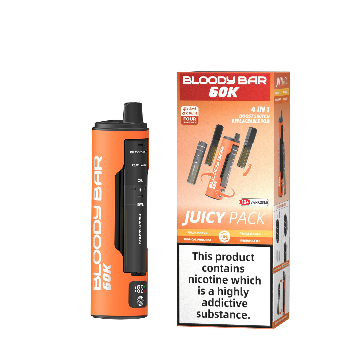Bloody Bar 60K Pre-Filled Pod Vape Kit 650mAh - 20mg