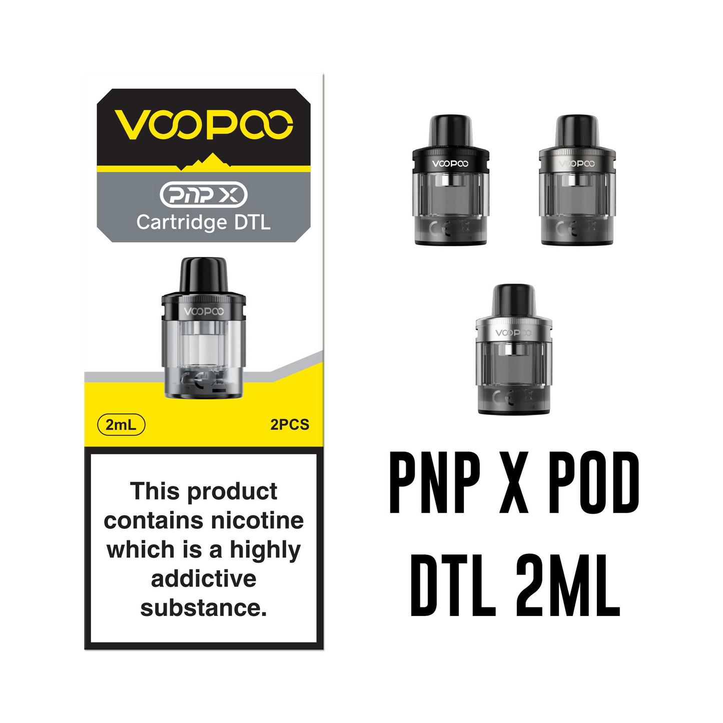 VooPoo PnP X Platform Empty Replacement Pods / Cartridges - 2 Pack (DTL Version)