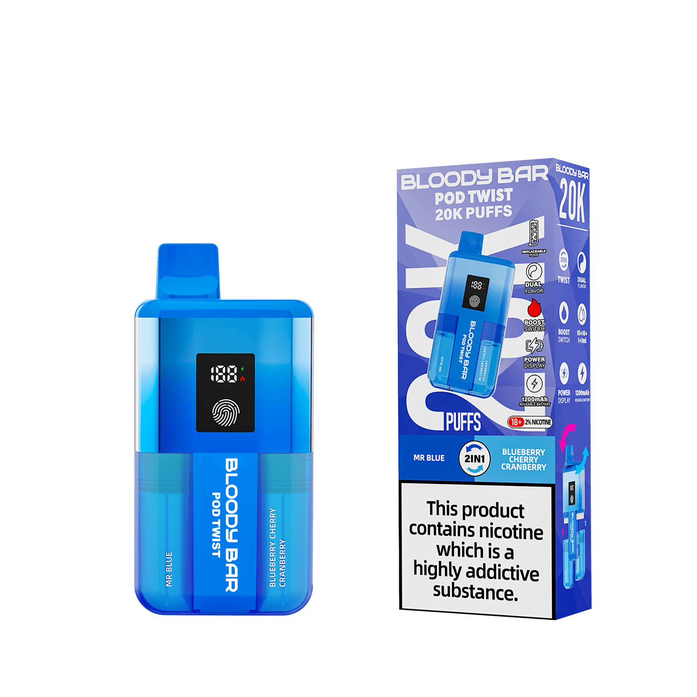Bloody Mary TBO Bloody Bar POD TWIST 20K Pre-Filled Pod Kit - 20mg