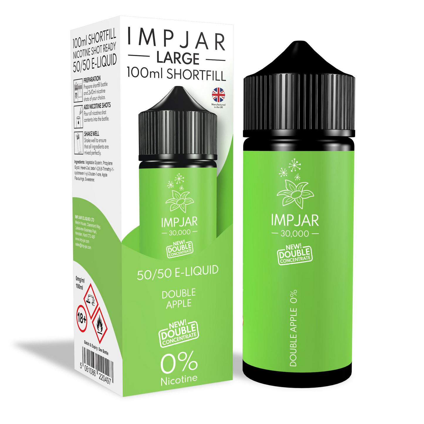 ImpJar 30,000 Double Concentrate 50/50 100ml Shortfill E-Liquid Zero Nicotine 0mg - Various Flavours