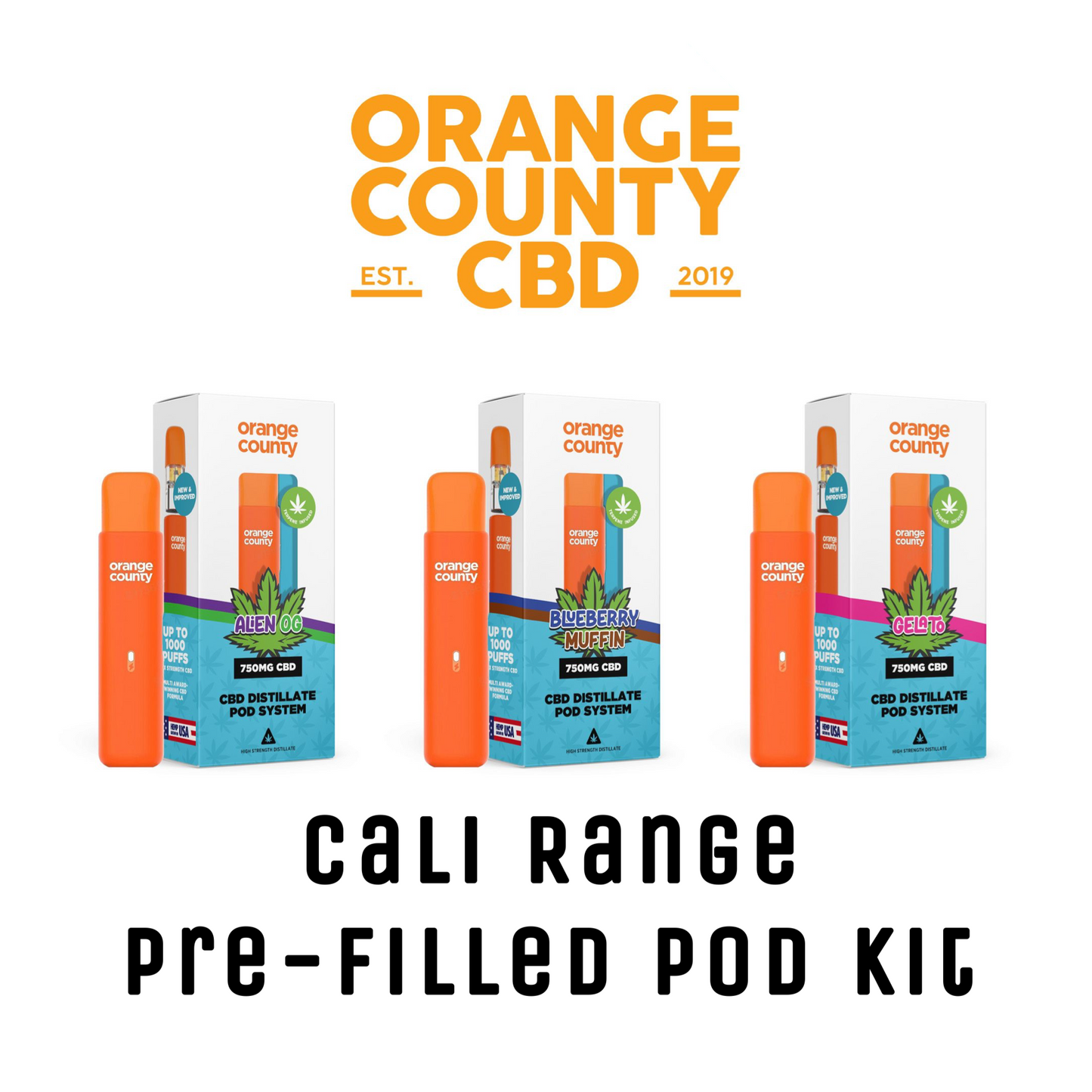 Orange County CBD Cali Range 750mg Pre-Filled Pod Kit