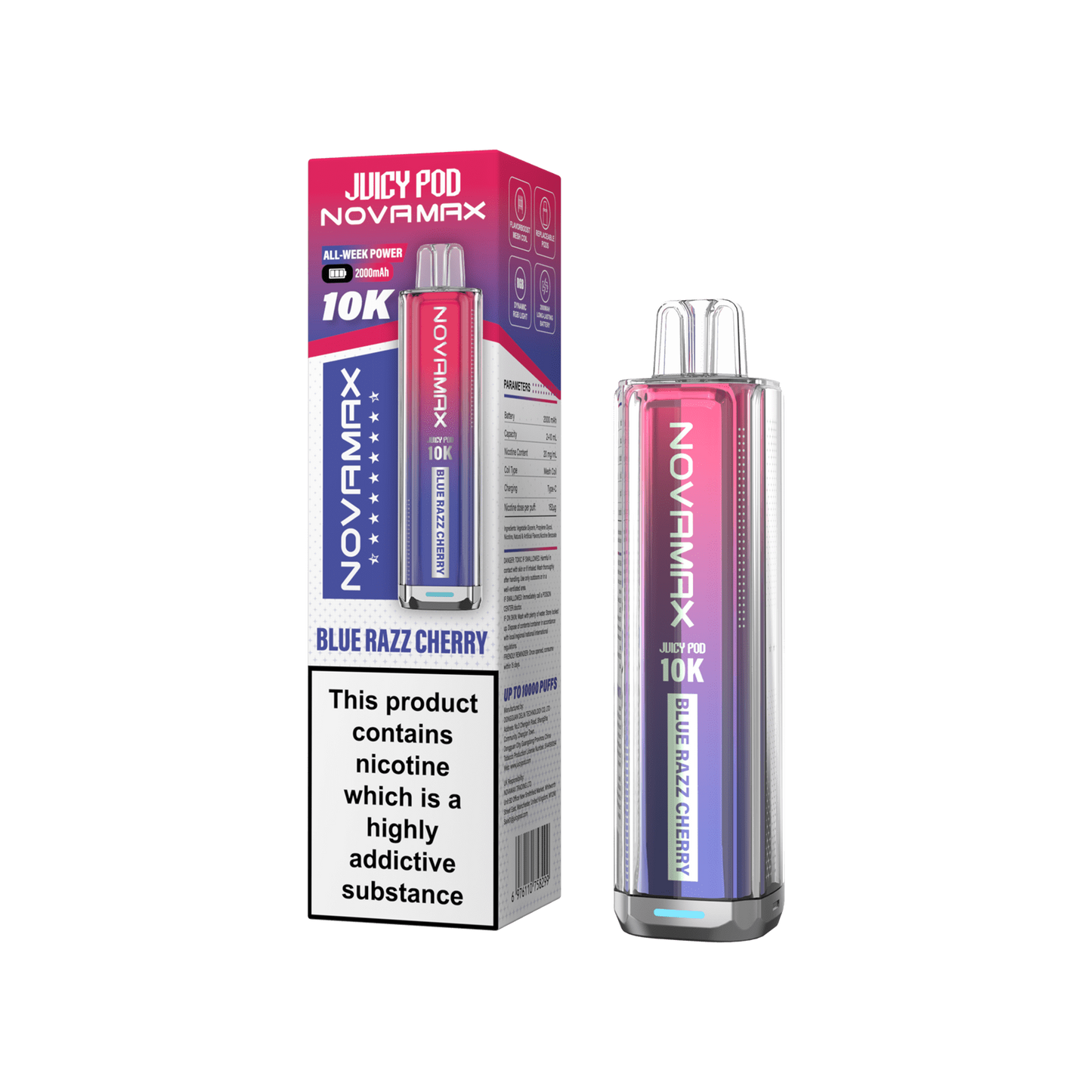 Juicy Pod Nova Max 10K Pre-Filled Pod Kit 2000mAh - 20mg