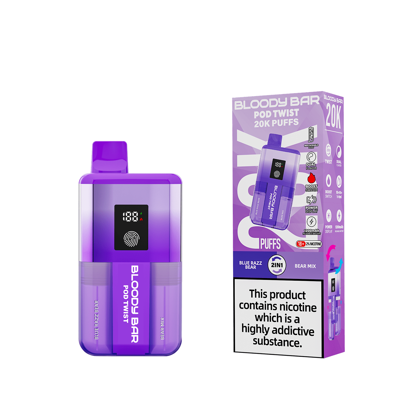 Bloody Mary TBO Bloody Bar POD TWIST 20K Pre-Filled Pod Kit - 20mg