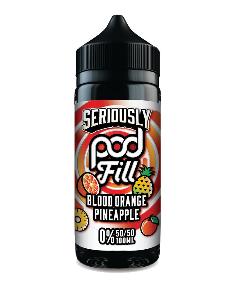 Seriously Pod Fill 50/50 VG/PG 100ml Shortfill E-liquid Zero Nic 0mg - BLOOD ORANGE PINEAPPLE