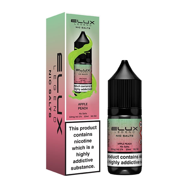 Elux Legend 10ml Nicotine Salt E-Liquid APPLE PEACH 10mg / 20mg Nic Salts