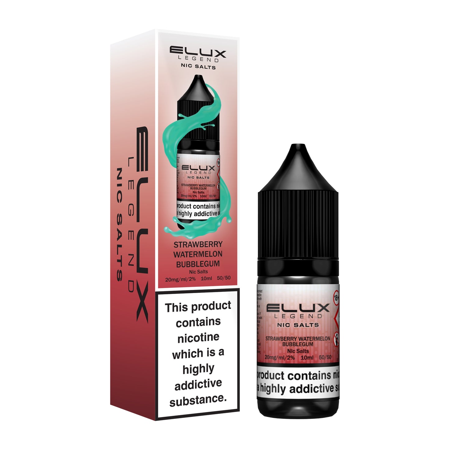 Elux Legend 10ml Nicotine Salt E-Liquid STRAWBERRY WATERMELON BUBBLEGUM 10mg / 20mg Nic Salts