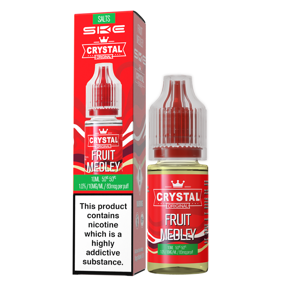 SKE - Crystal Original Nicotine Salts E-Liquids 10ml Single Bottle 10mg / 20mg Nic Salt - FRUIT MEDLEY