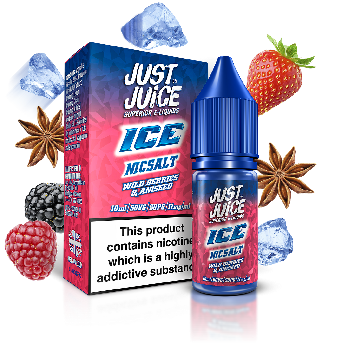 Just Juice Ice Nic Salts 10ml 11mg / 20mg - WILD BERRIES & ANISEED (ICE)
