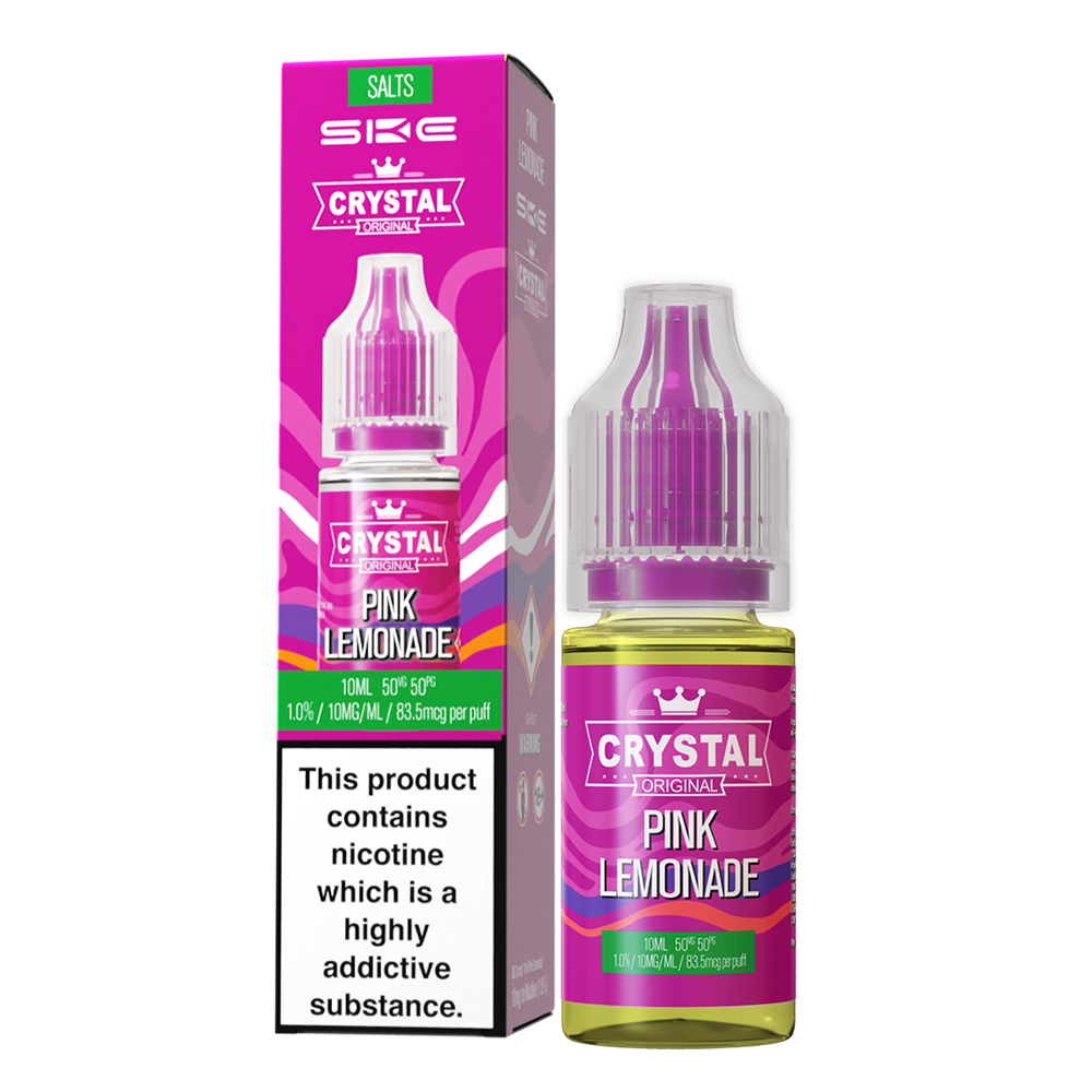 SKE - Crystal Original Nicotine Salts E-Liquids 10ml Single Bottle 10mg / 20mg Nic Salt - PINK LEMONADE